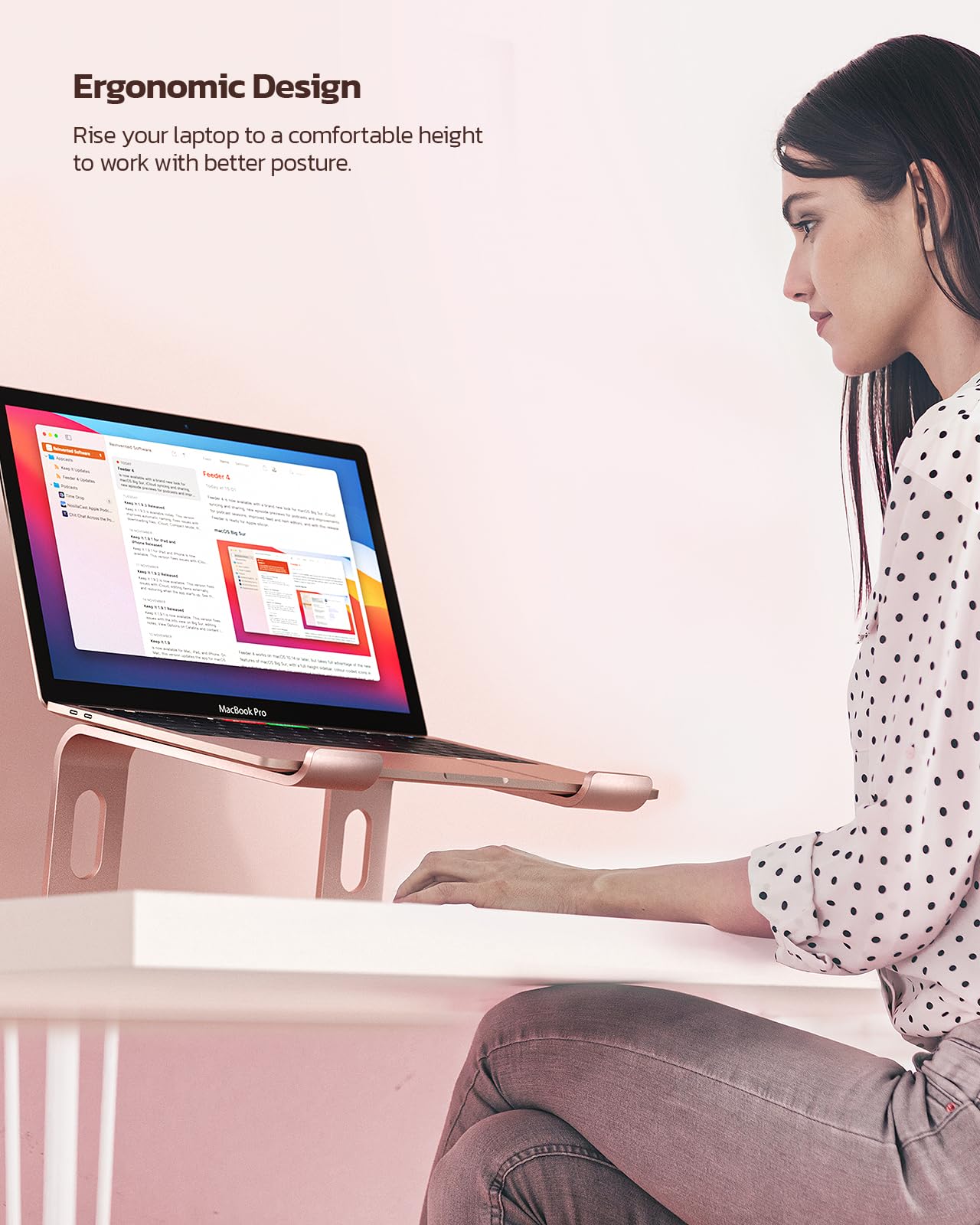 [1 PC] Detachable Ergonomic Laptop Mount Computer Stand for Desk, All 10-16" Laptops