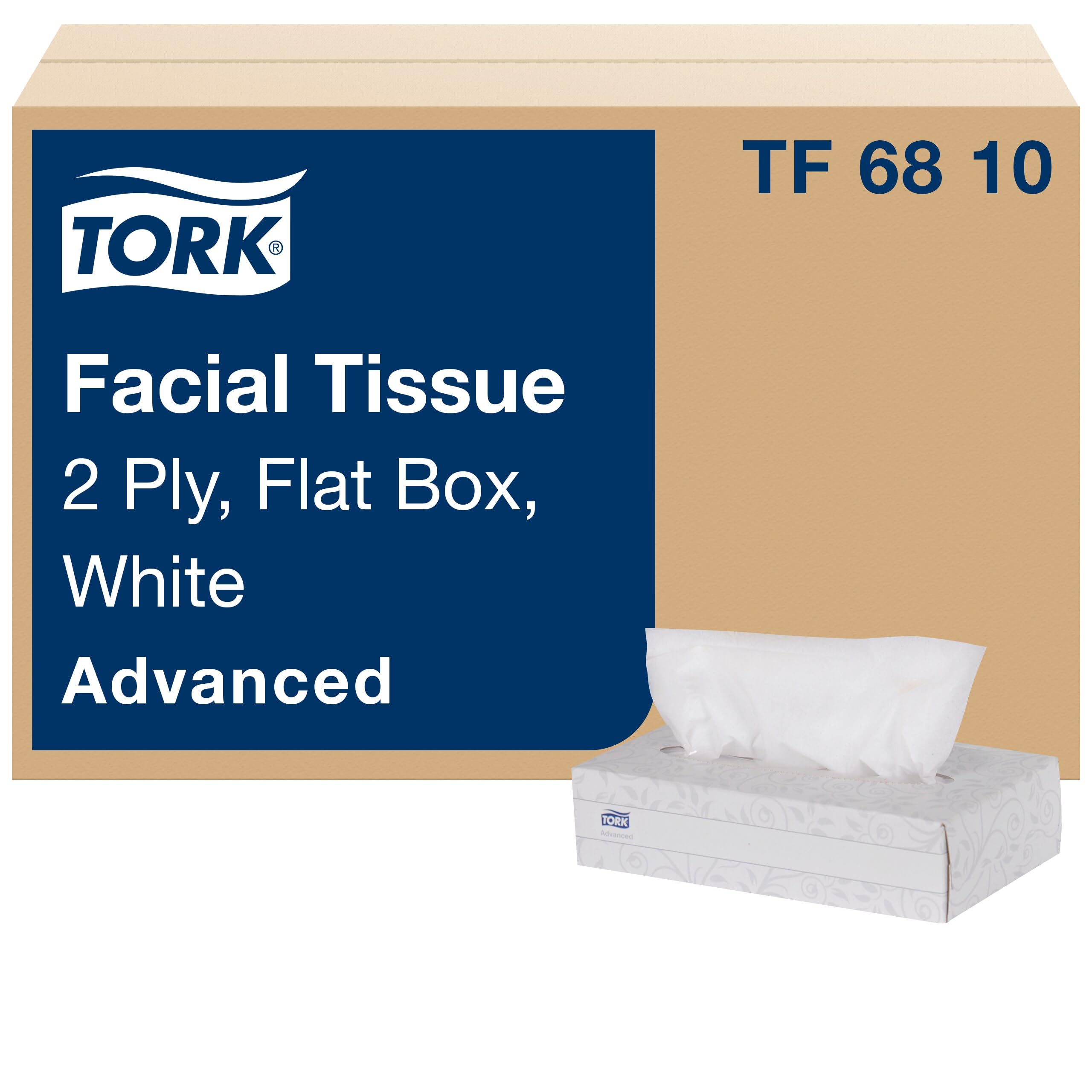 Tork Advanced Facial Tissue Flat/Cube Box White, Soft