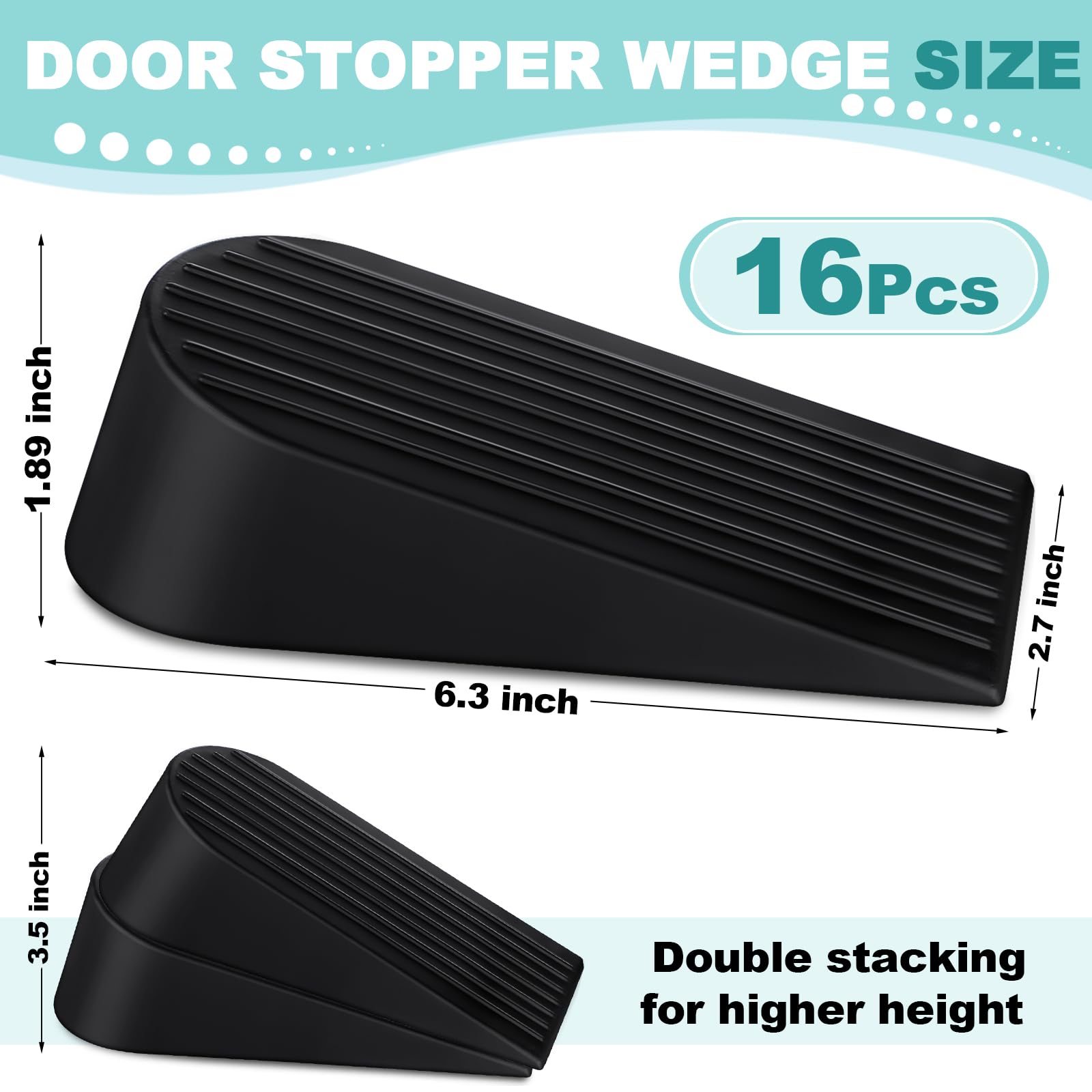 [4/6/8/16 Pack] Large Door Stoppers Heavy Duty Rubber Door Stop