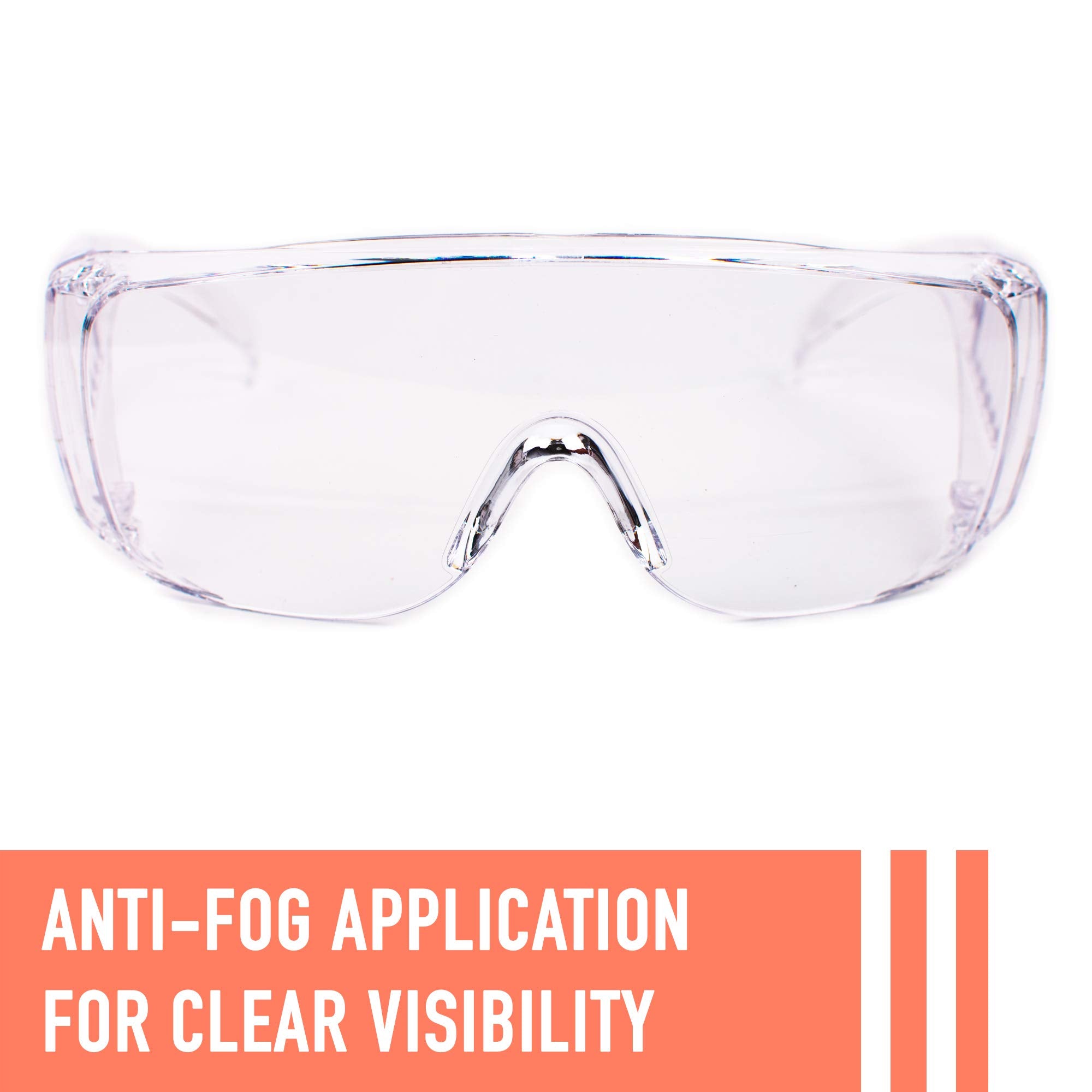 [3 / 12 / 24 PCS] Safety Glasses w/ Anti-Fog & Scratch Resistant, Crystal Clear Eye Protection