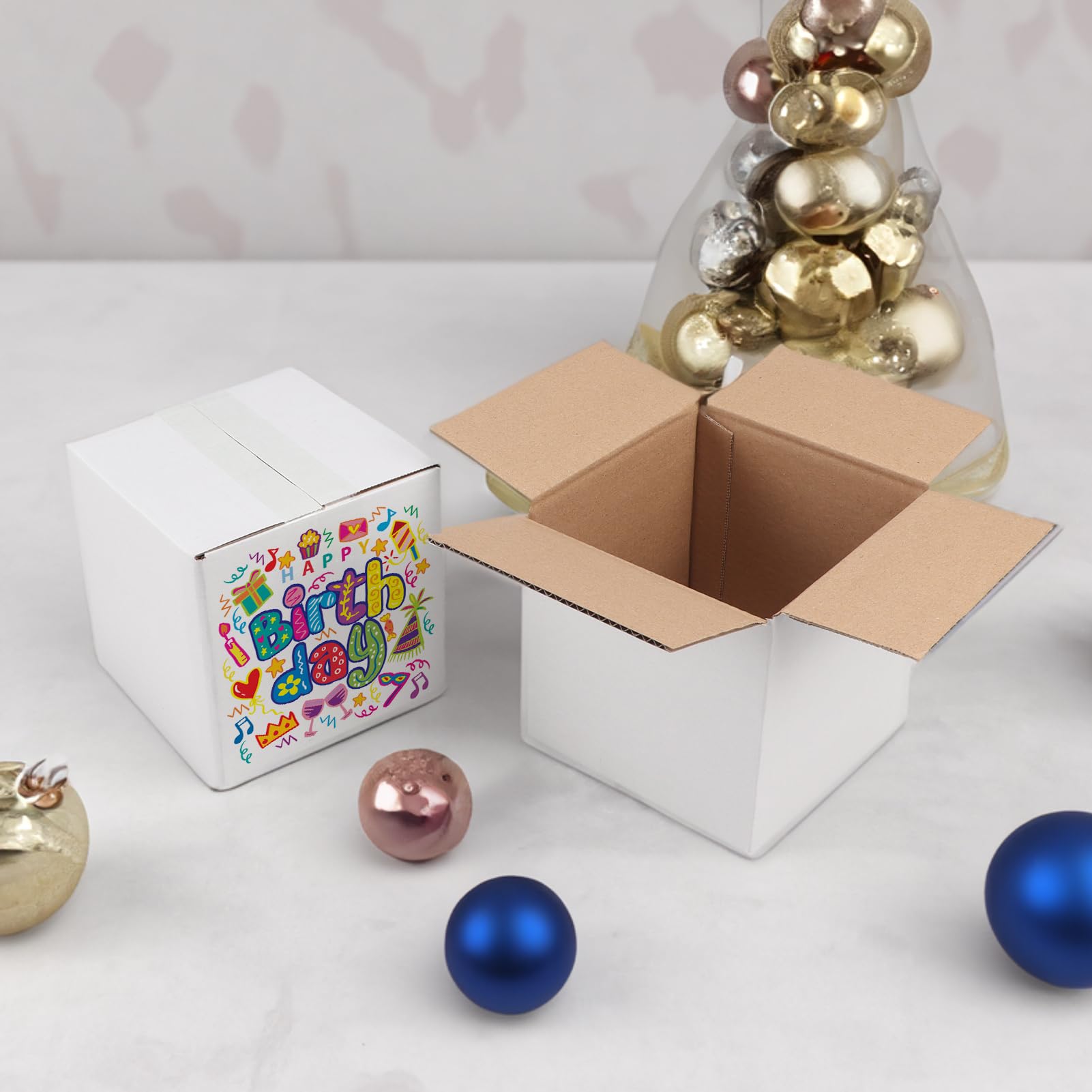 White Corrugated Cardboard Box (Set of 25)