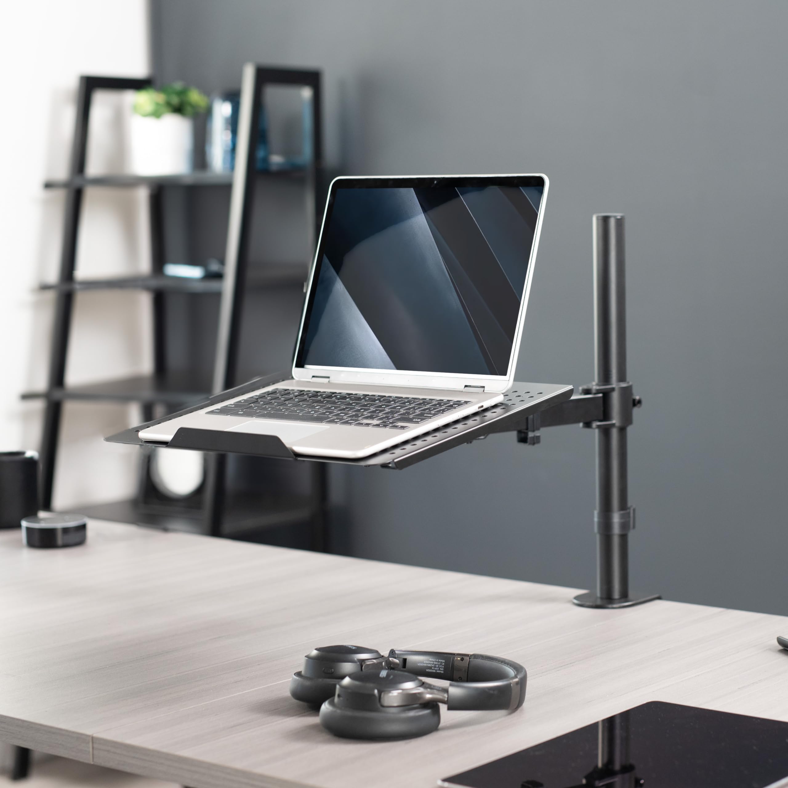 [1 PC] Single Laptop Notebook Desk Mount Stand, Fits up to 17 inch Laptops