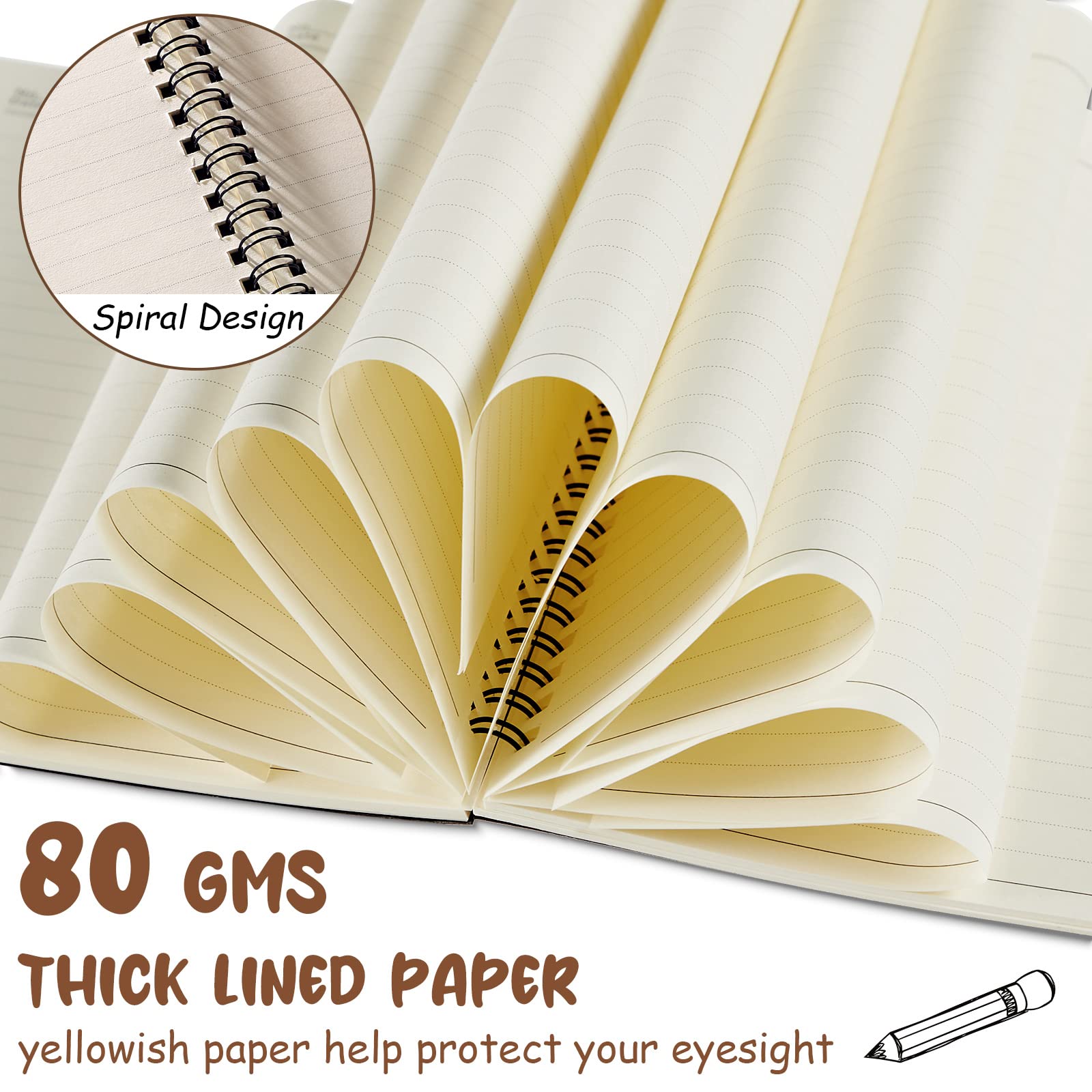 20 Pack A5 Spiral Notebook Ruled Spiral Bulk 5.5 x 8.3 Inches, 50 Sheets 100 Pages