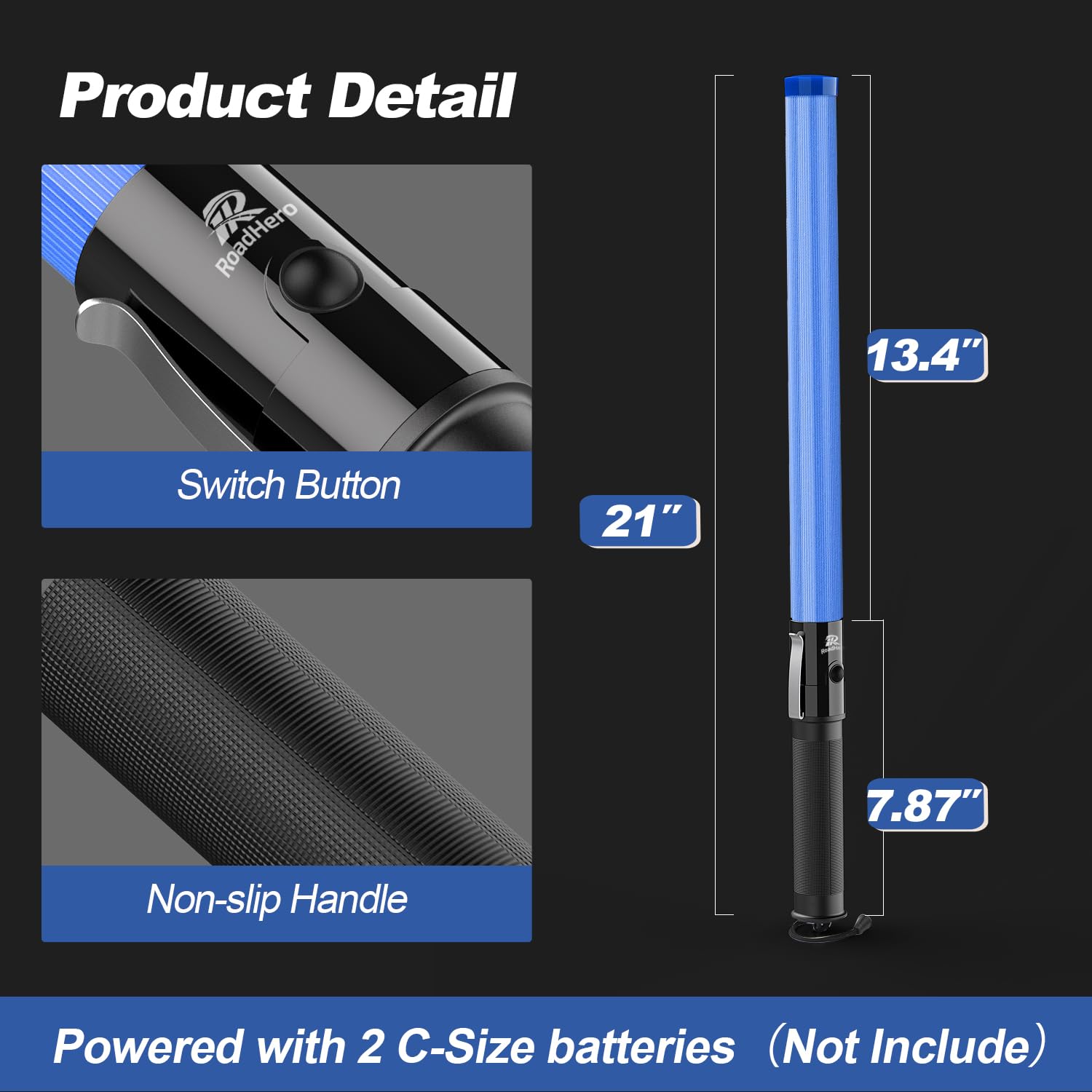 [2 / 4 Pack] Traffic Wand, 21 Inch Led Traffic Control Baton