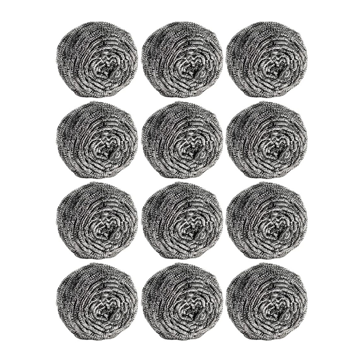 12Pcs Steel Wool Scrubber Pads for Cleaning Dishes, 12 Pack