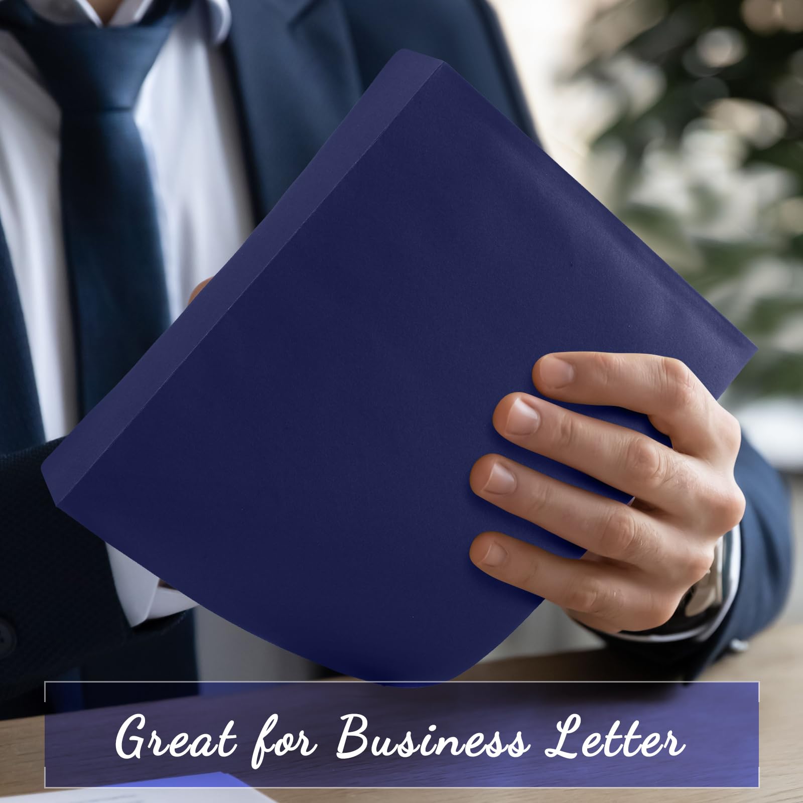 [100 Pack] Booklet Envelopes 9 x 12 Open End Envelope 80 lb 120gsm (Black & Navy Blue)