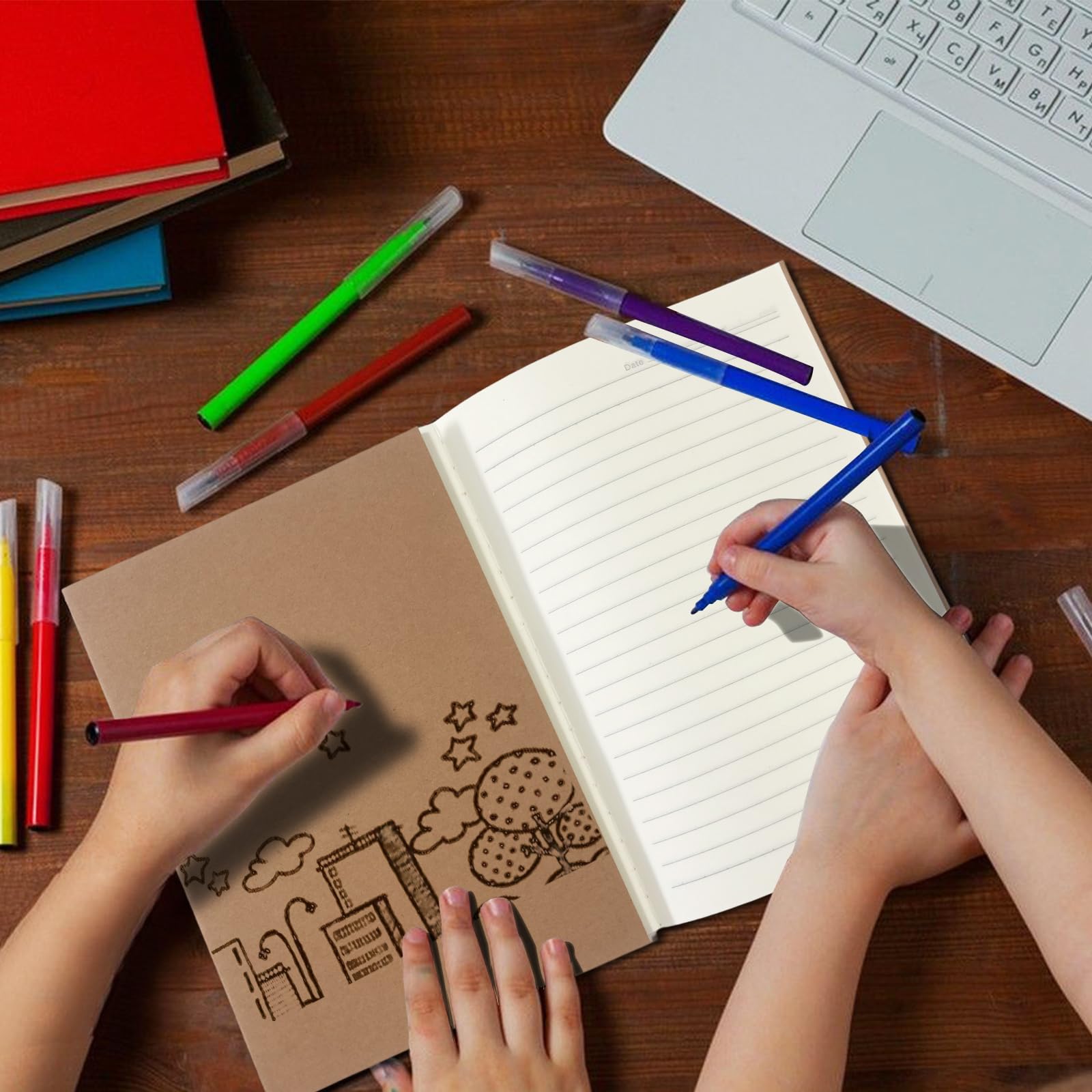 120 or 20 Pack Kraft Paper Notebook Journals A5