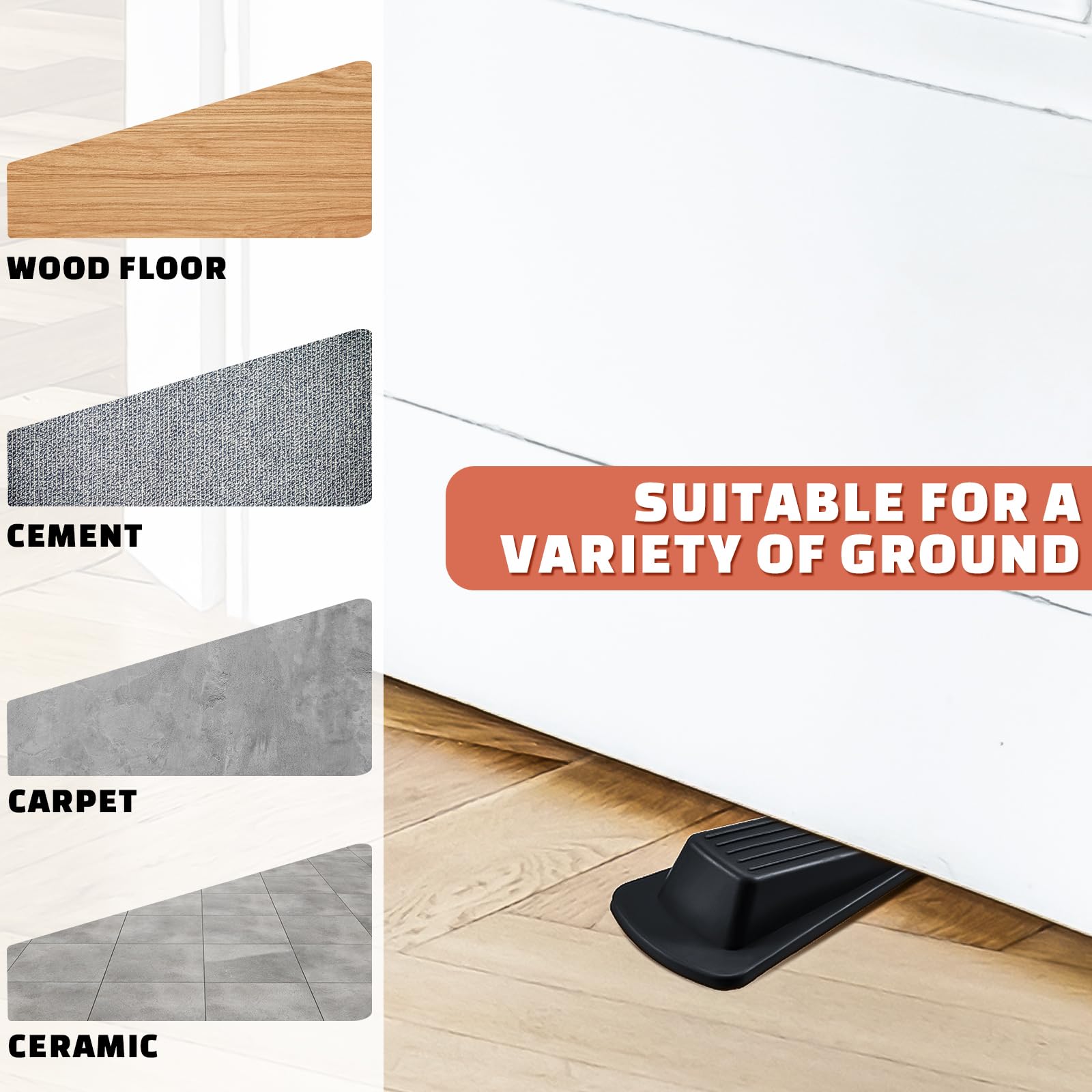 18/36/72 Pcs Rubber Door Stoppers for Bottom of Door