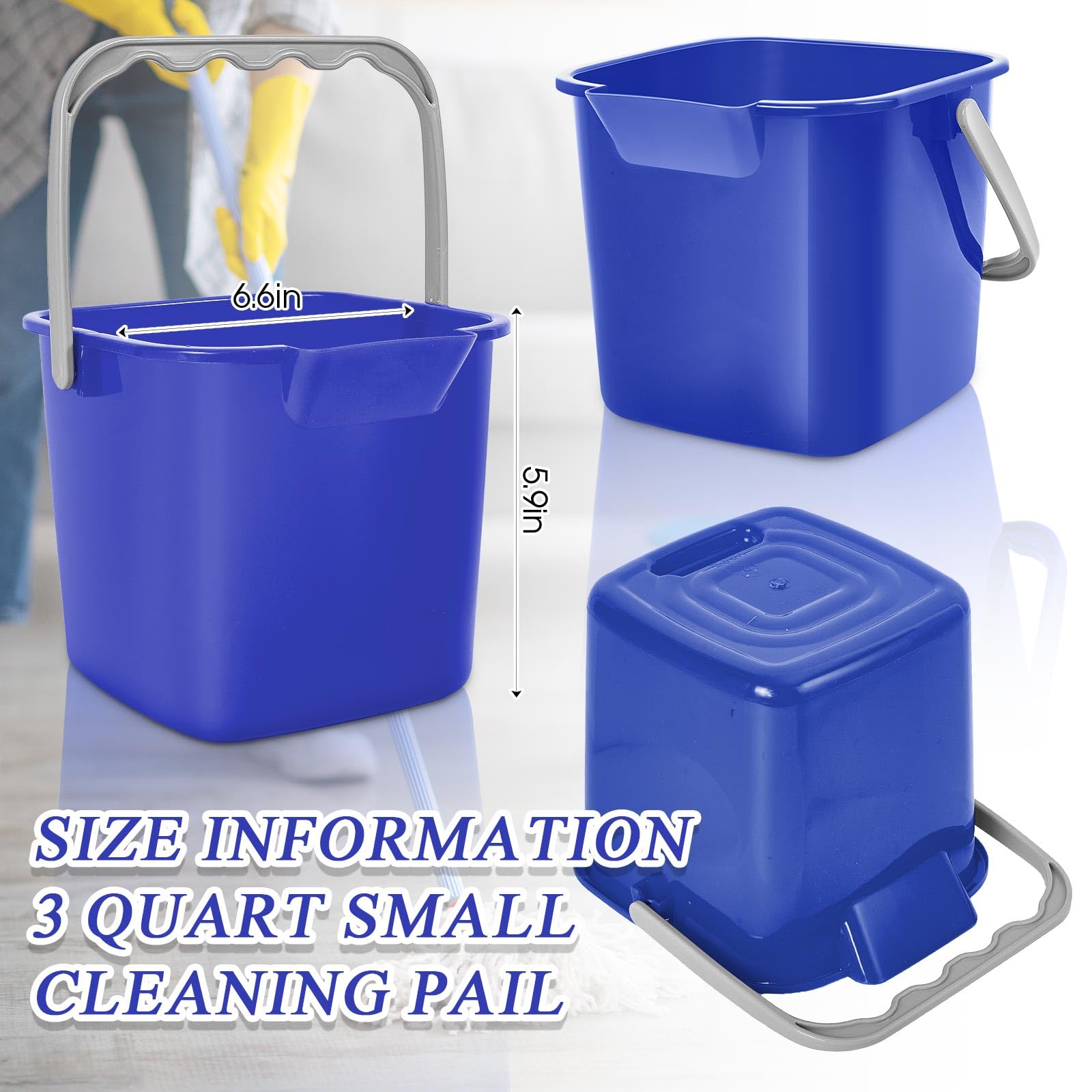 8 Pcs Sanitizing Bucket 3 Quart Cleaning Bucket (8 PCS)