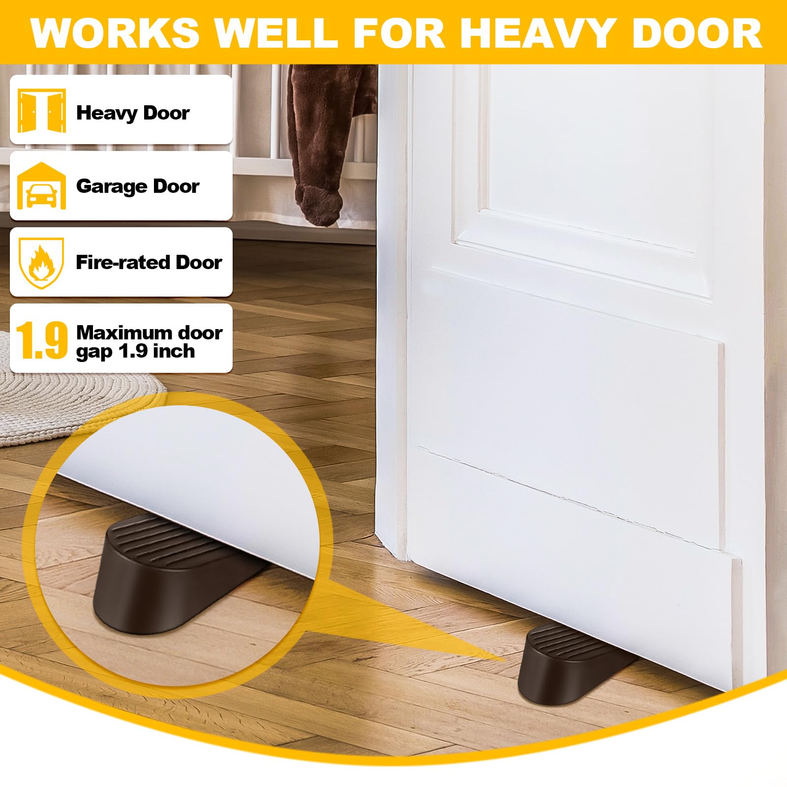 [4/6/8/16 Pack] Large Door Stoppers Heavy Duty Rubber Door Stop