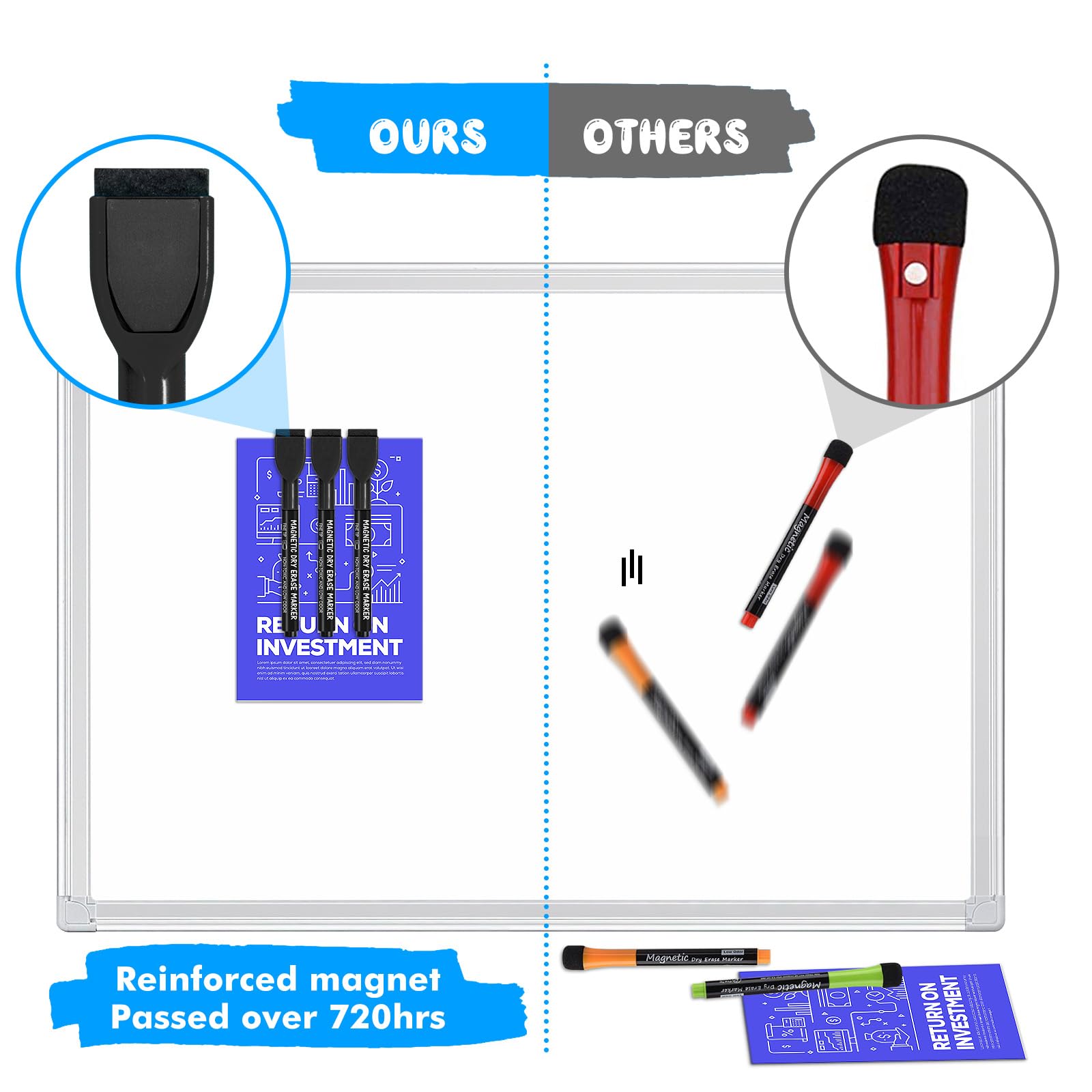 [12 / 24 / 36 PCS] Magnetic Dry Erase Markers Fine Tip with Eraser Cap