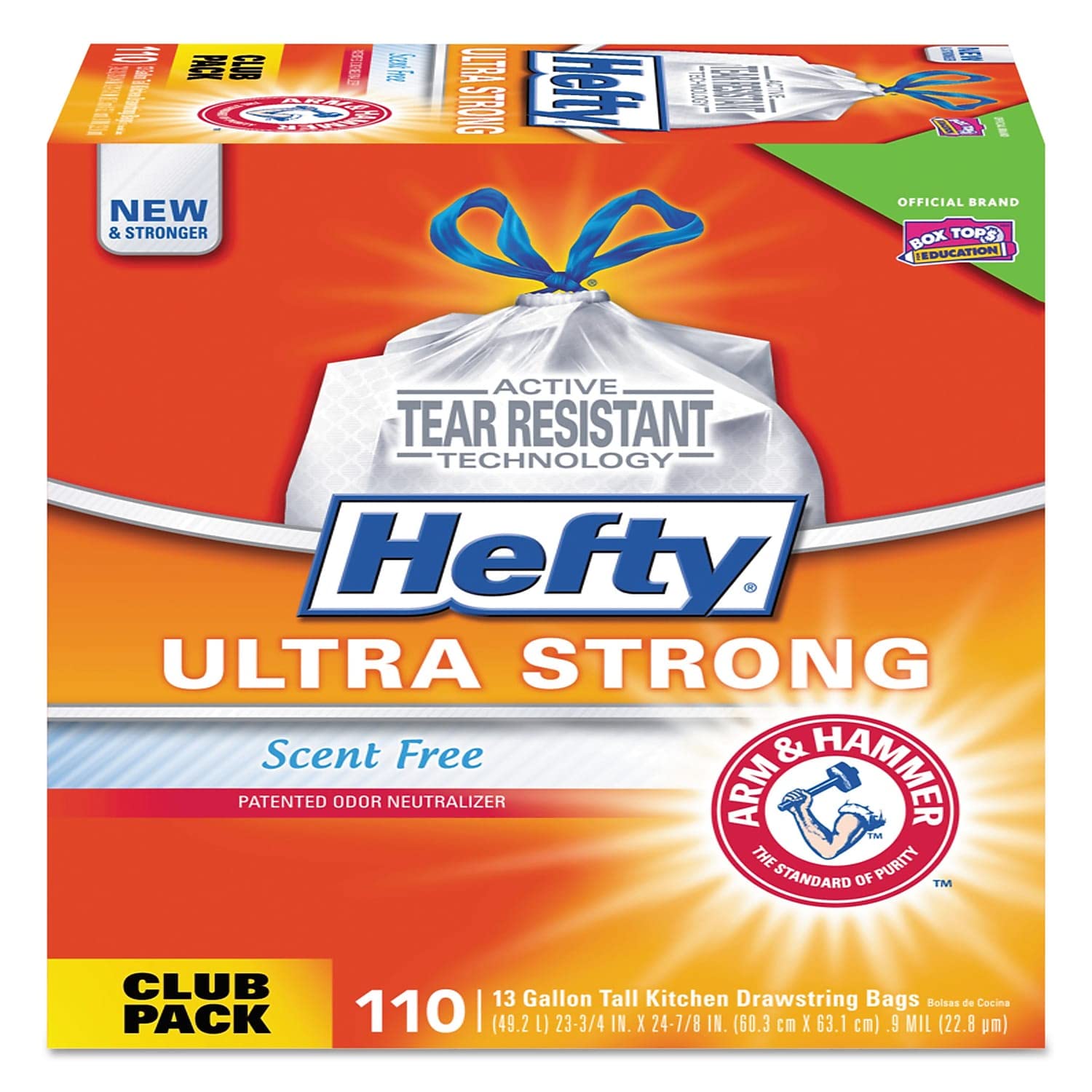 [80 Count] Hefty Ultra Strong Tall Kitchen Trash Bags, Lavender & Sweet Vanilla Scent, 13 Gallon