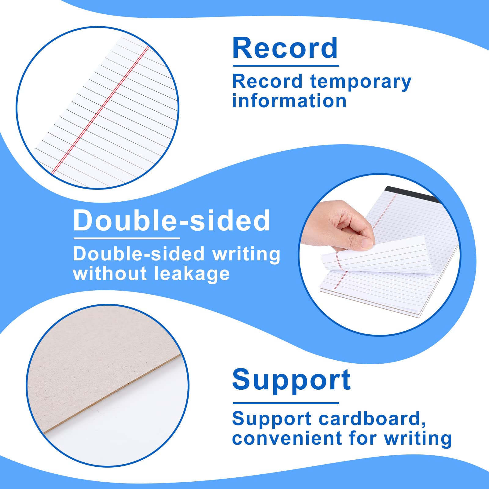 100 Pcs Legal Pads 5 x 8 Inch, Wide Ruled Small Notepads, 40 Sheets/Pad