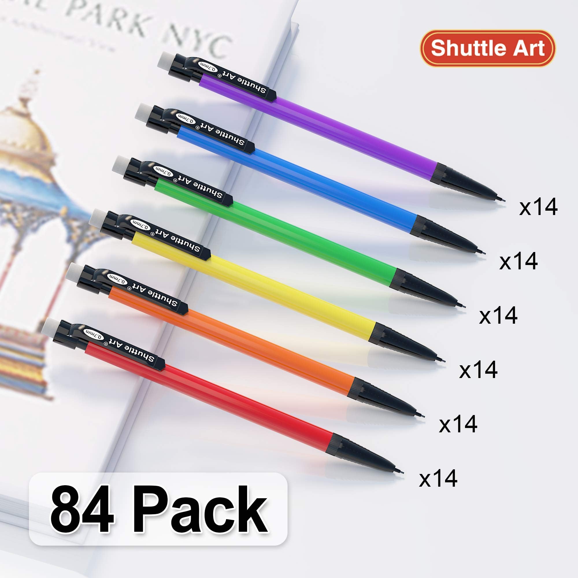 Shuttle Art Mechanical Pencils, 0.7mm Medium Point, HB #2 Lead - 84 Pack / 210 Pack Bulk