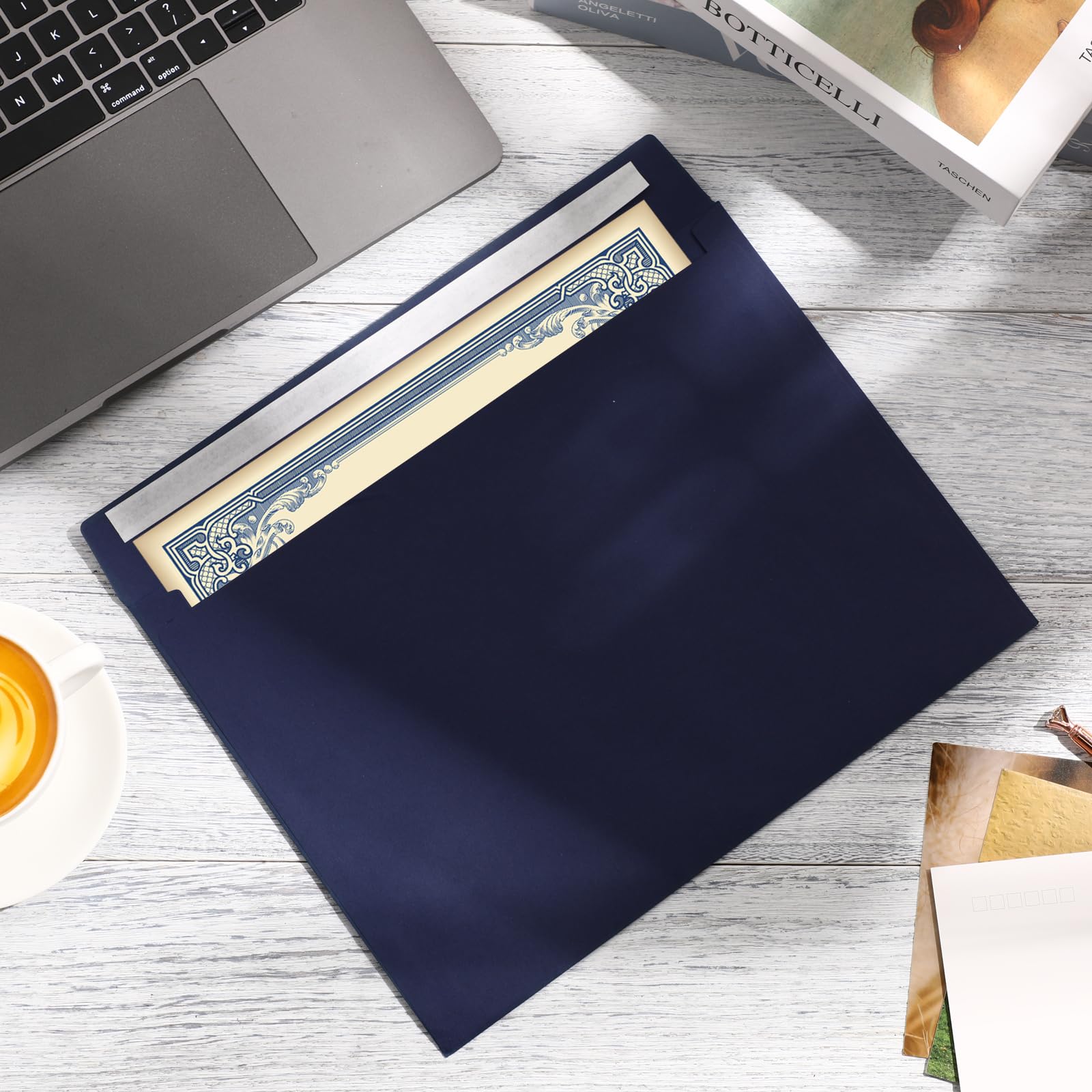 [100 Pack] Booklet Envelopes 9 x 12 Open End Envelope 80 lb 120gsm (Black & Navy Blue)