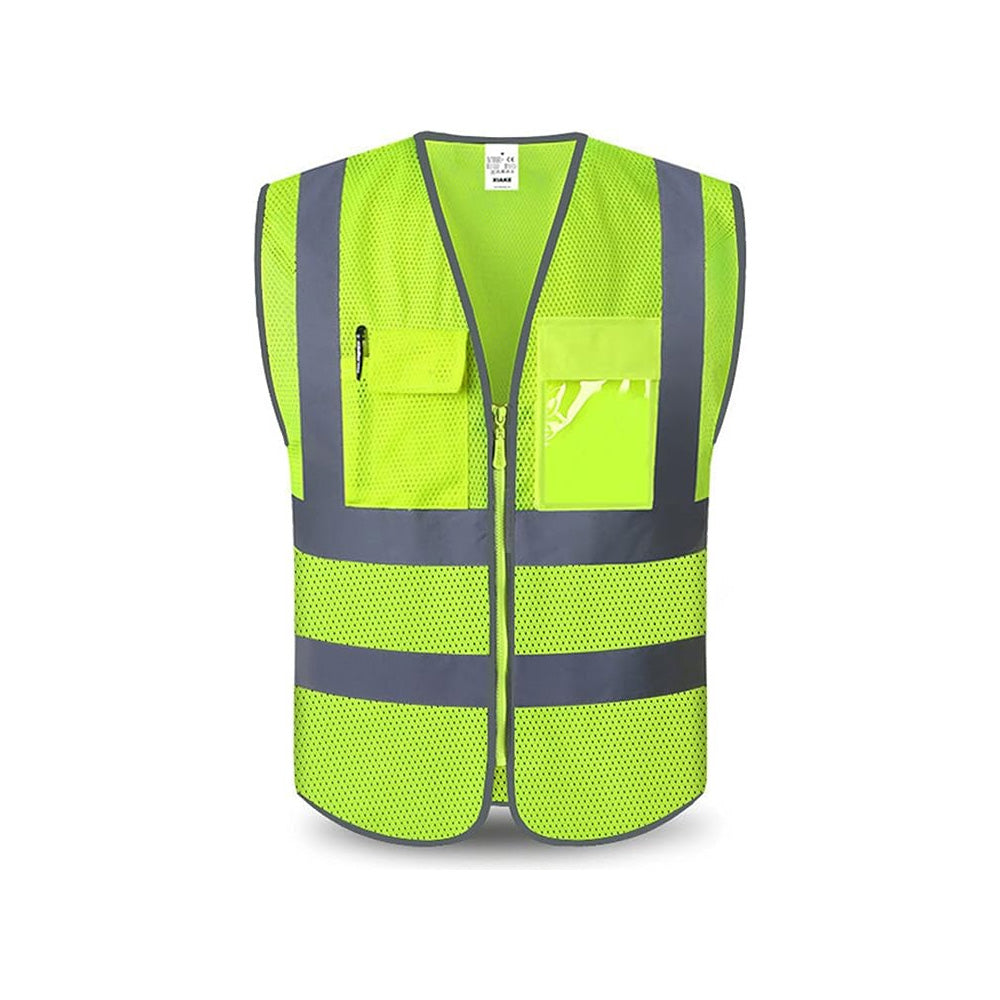 [1 PC] High Visibility Reflective Safety Vest with 4 Pockets, ANSI/ISEA Standards