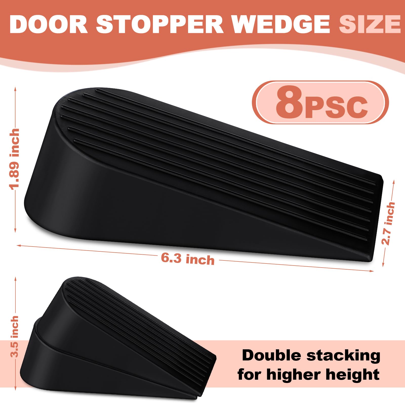 [4/6/8/16 Pack] Large Door Stoppers Heavy Duty Rubber Door Stop