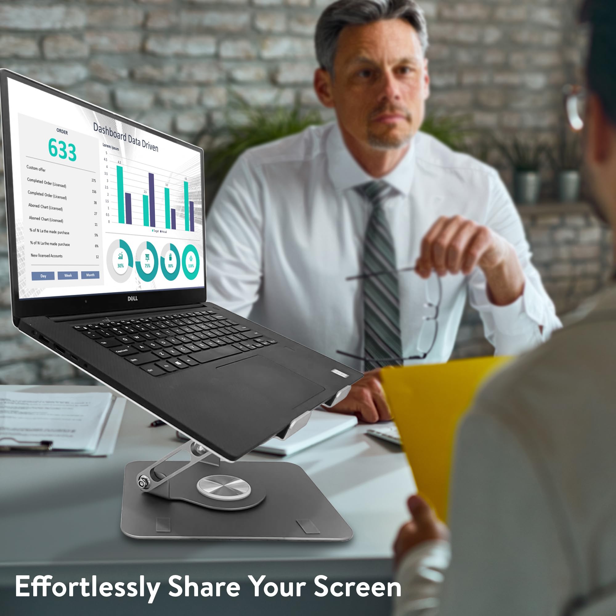 [1 PC] Swivel Laptop Stand for Desk, Adjustable-Raise, Tilt, Collapsible