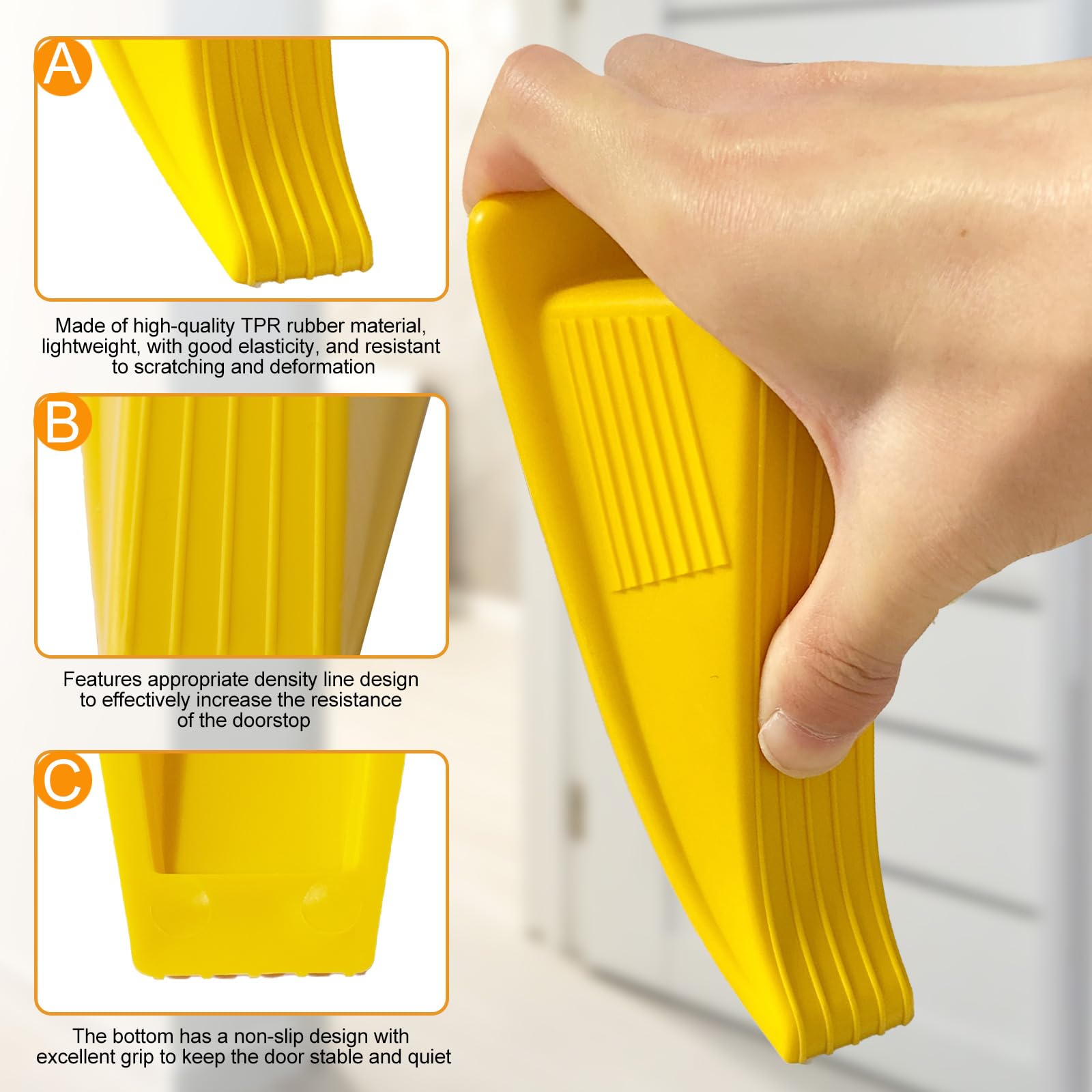 [5 Pack] Jumbo Door Stoppers for Floor