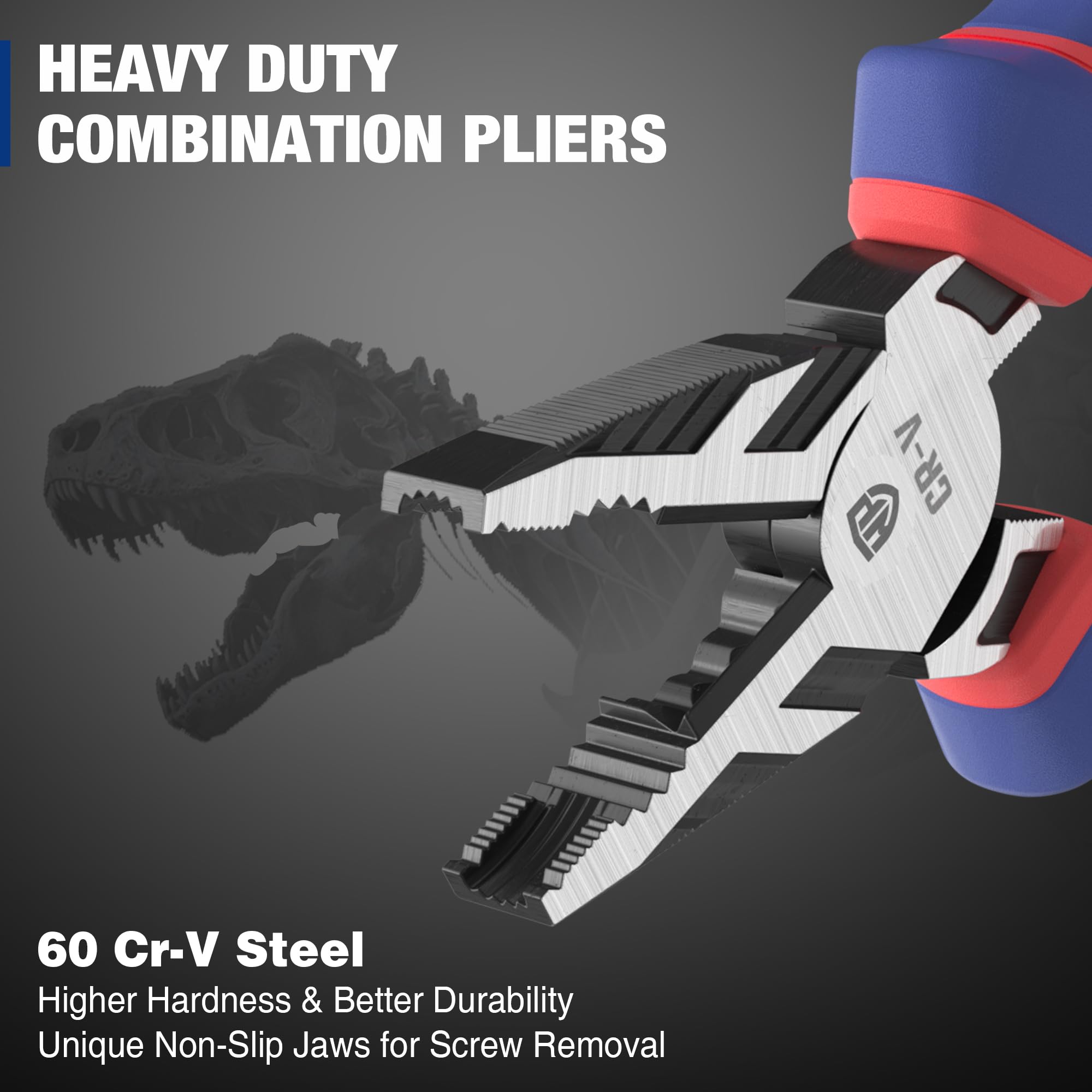 8" Linesman PRO Screw Extractor Pliers(Combination Pliers) with Unique Non-slip Jaws