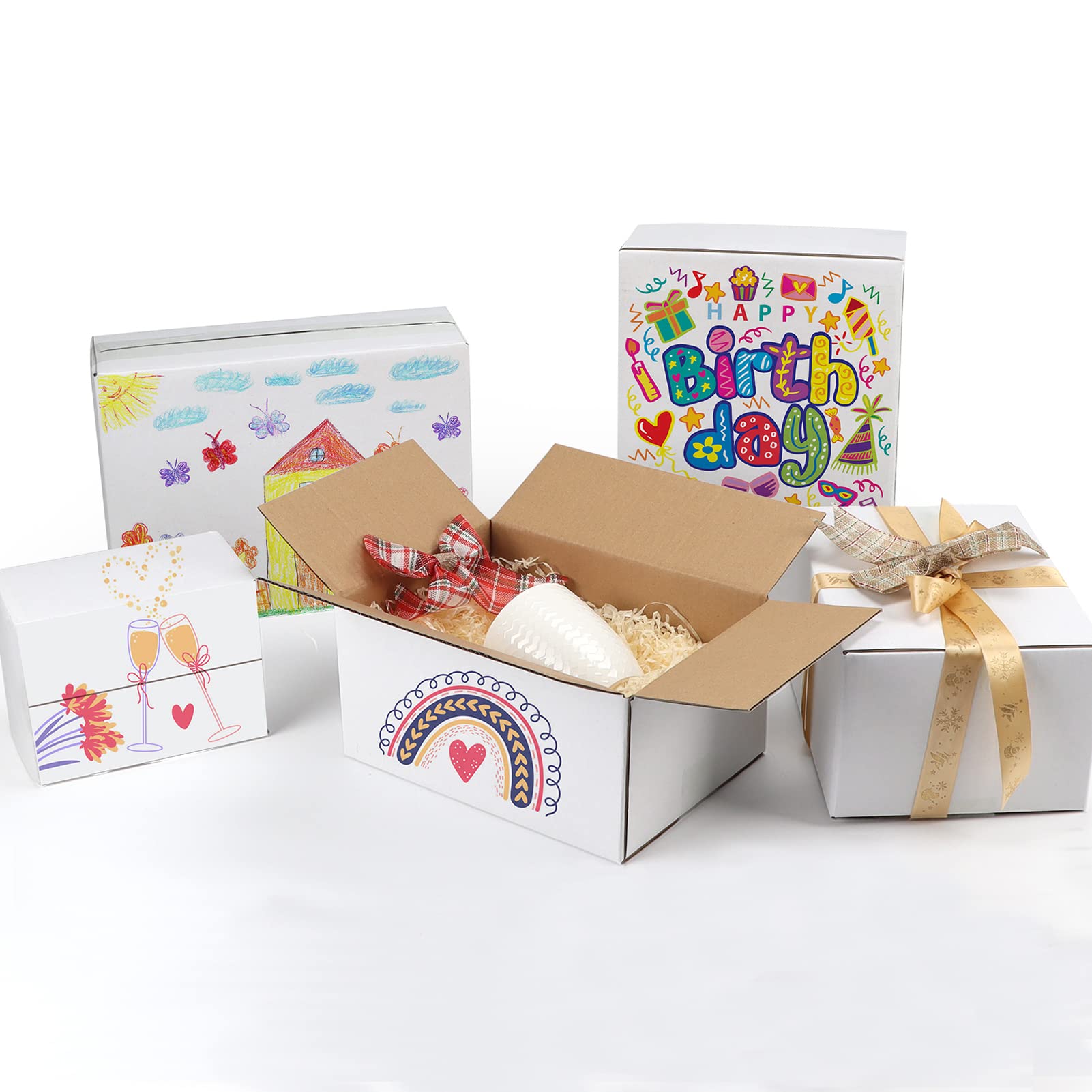 White Corrugated Cardboard Box (Set of 25)