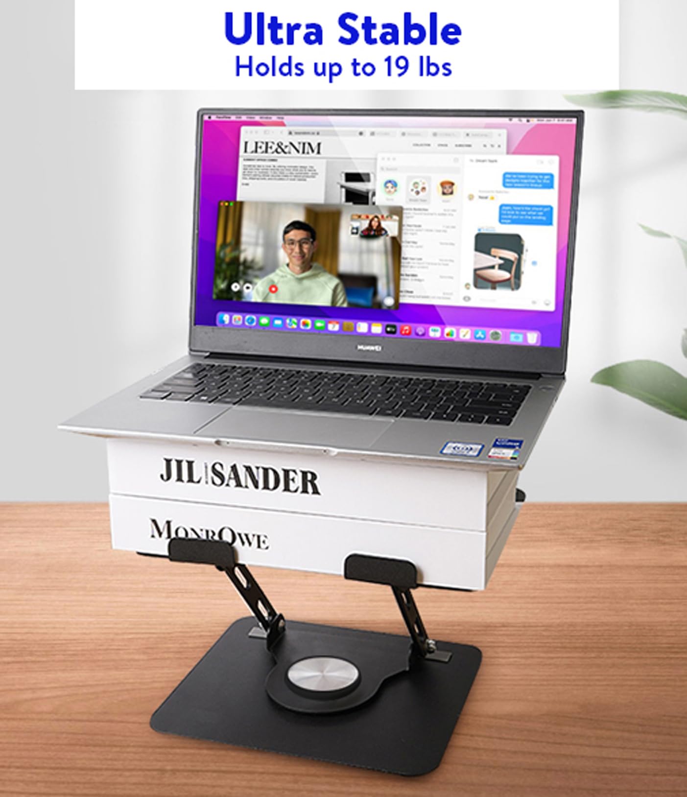[1 PC] Swivel Laptop Stand for Desk, Adjustable-Raise, Tilt, Collapsible