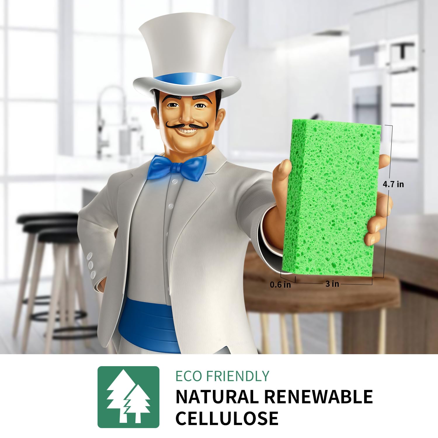 Scrub Sponges, Non-Scratch Sponges for Dishes, 12 Pack