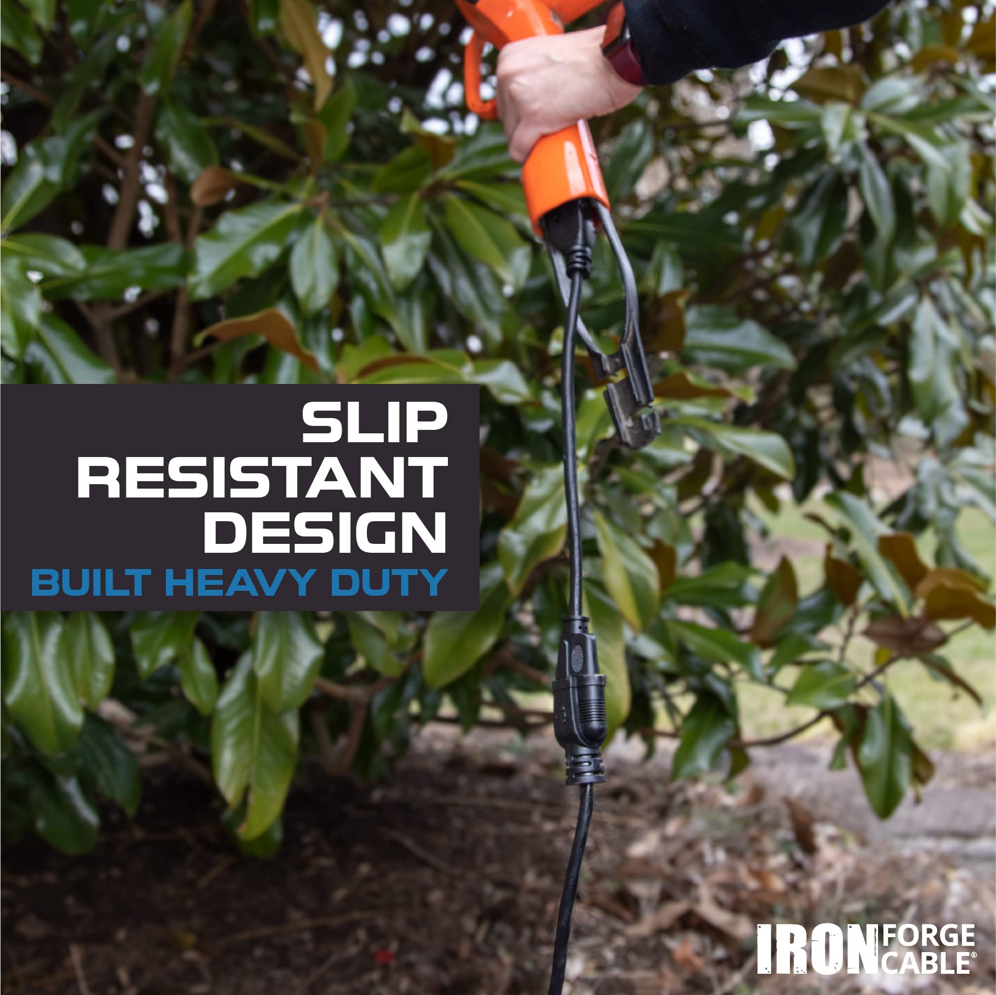 Weatherproof Outdoor Extension Cord, 16/3 SJTW Heavy Duty Black Extension Cord 3 Prong, 13 Amp Exterior Power Cable