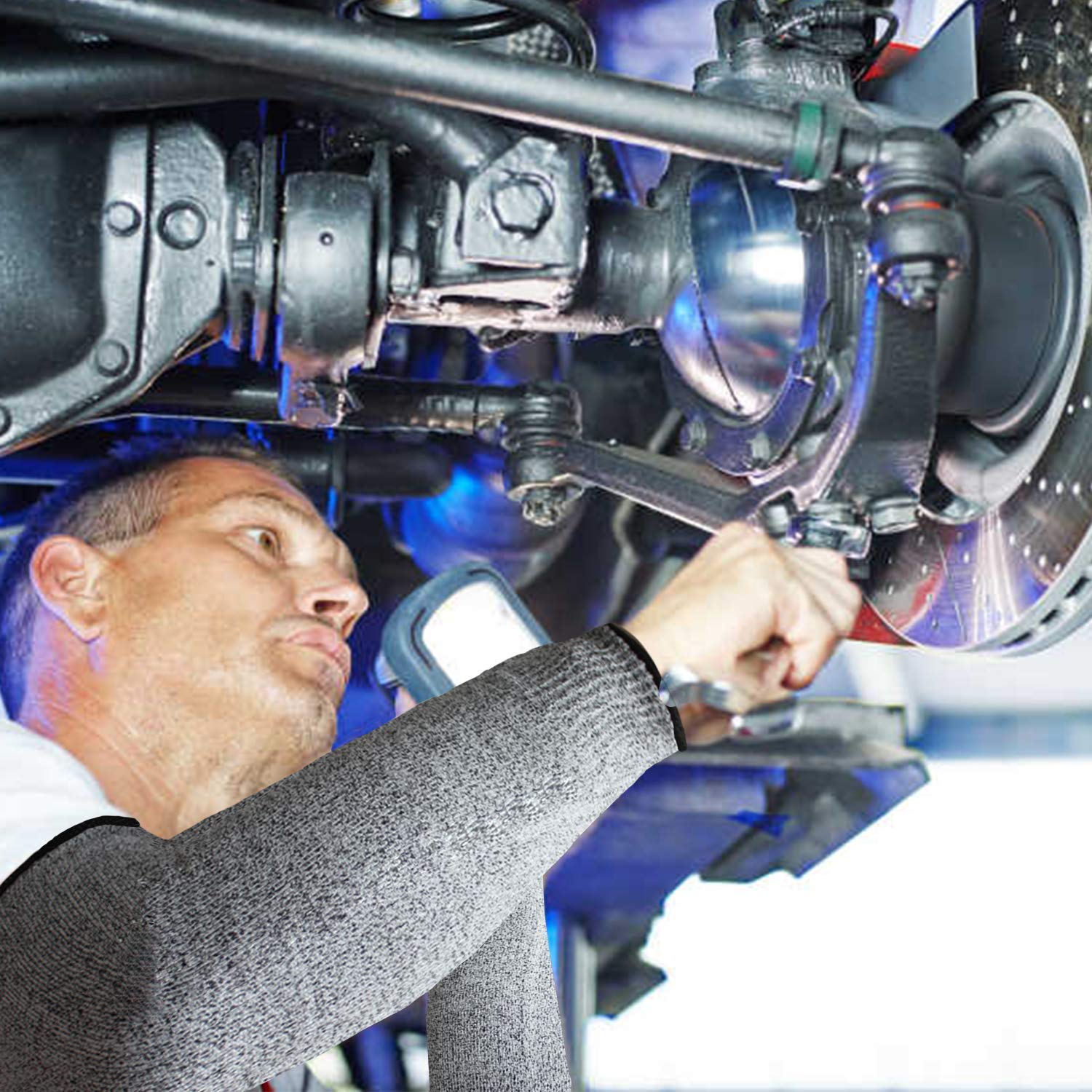 [1 Pair] Cut Resistant Sleeves for Work Protection Safety in EN388 Level 5