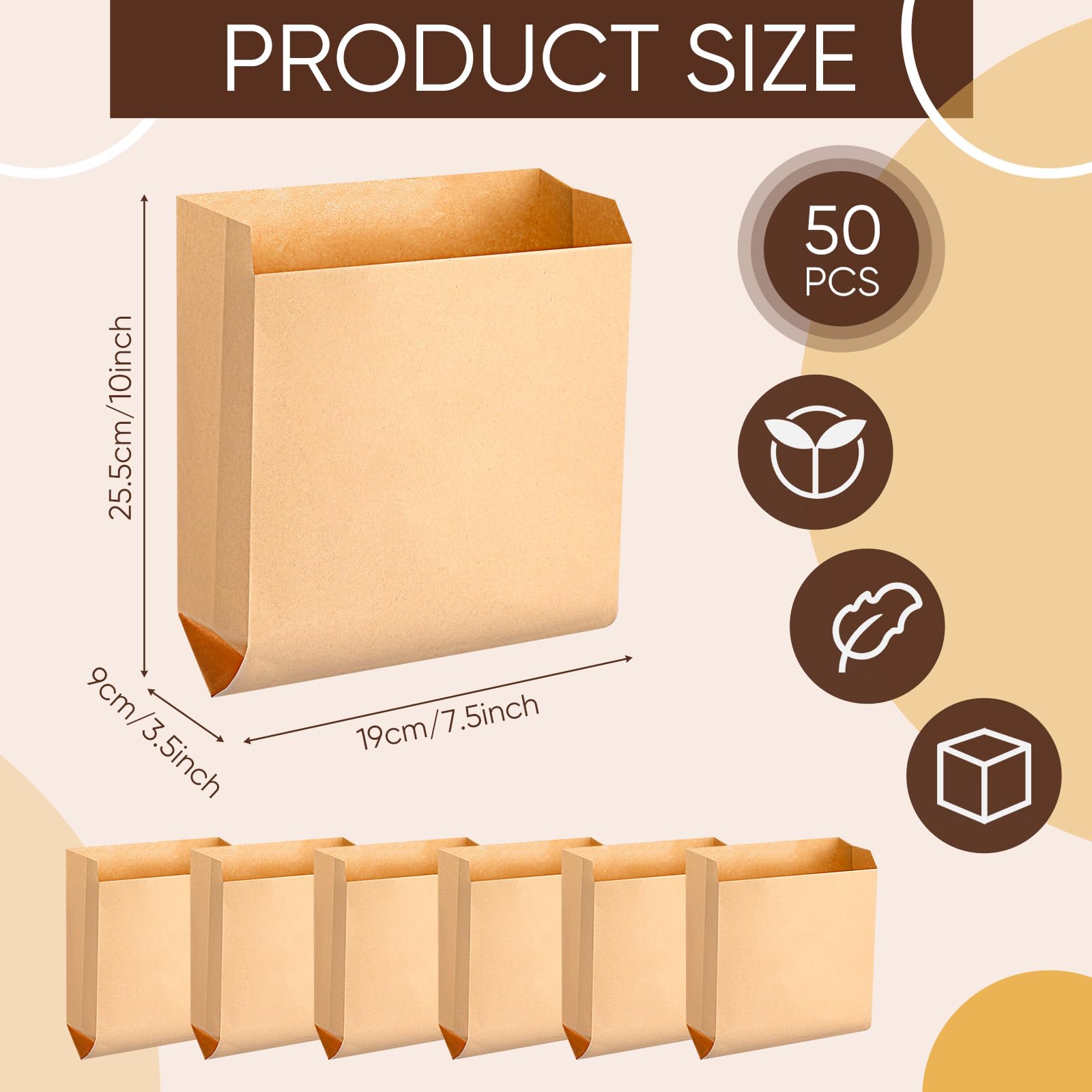 Kraft Feminine Hygiene Liner Bag, 7.5 x 10" Waste Receptacle Paper Liners (50/100/200/300 Pcs)