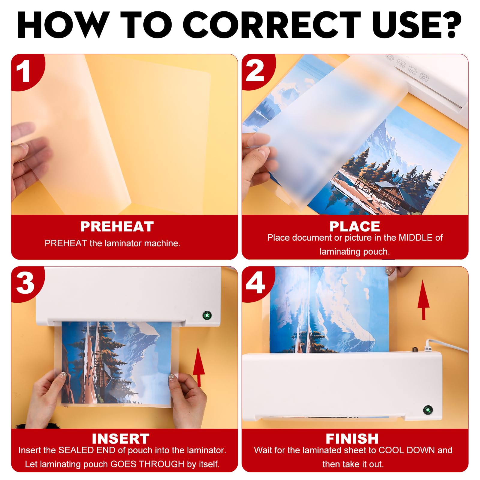 [150/300/500 Pack] Thermal Laminating Pouches, 3 Mil,9 x 11.5 Inches