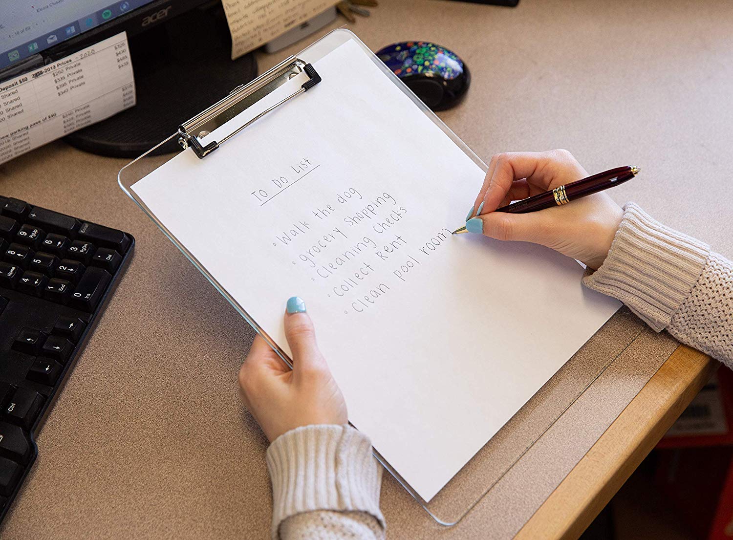 Plastic Clipboards (Set of 6 or 12) Transparent Clipboard (Clear) Strong 12.5 x 9 Inch