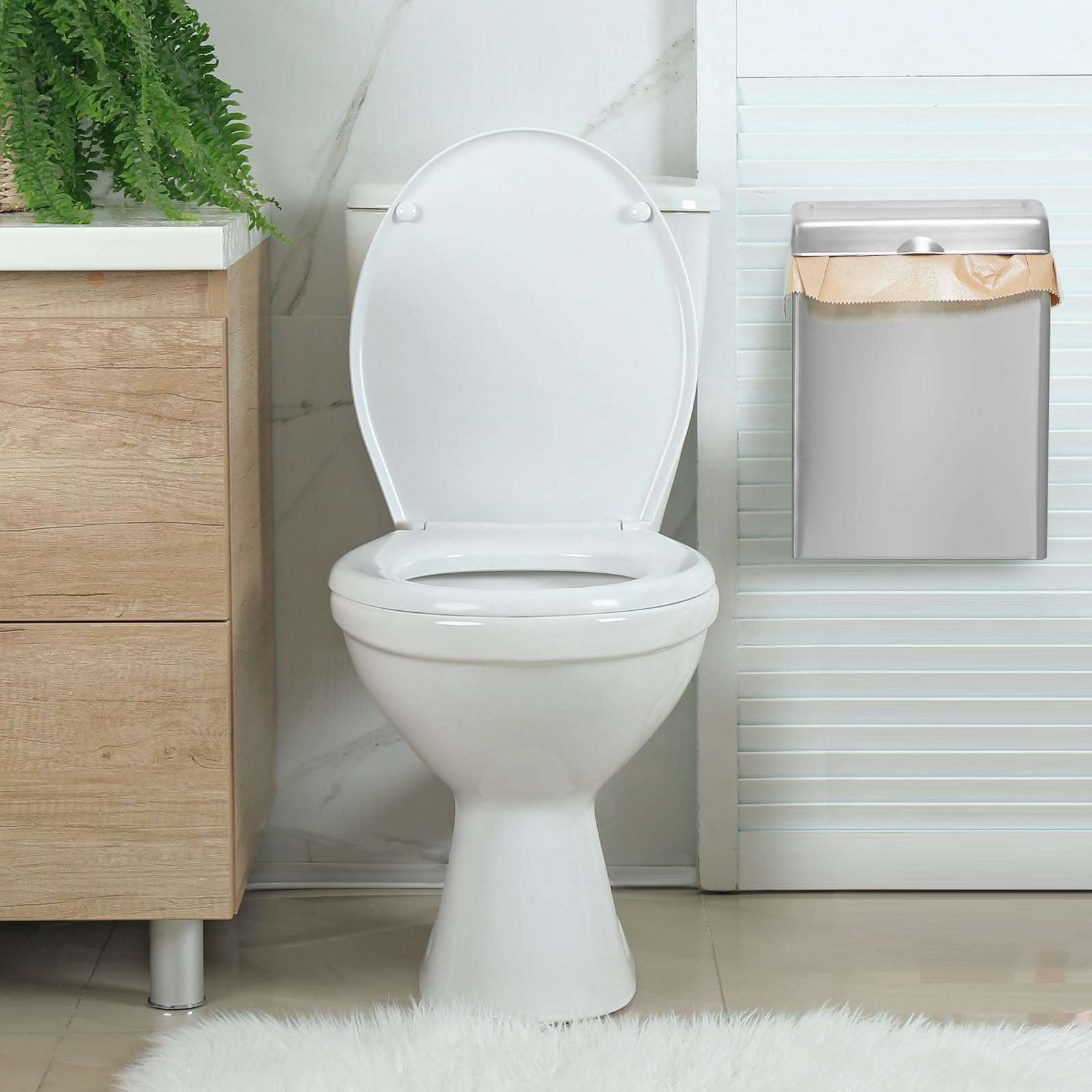 1 Pcs Sanitary Napkin Receptacle with 100 Feminine Hygiene Liner Bag