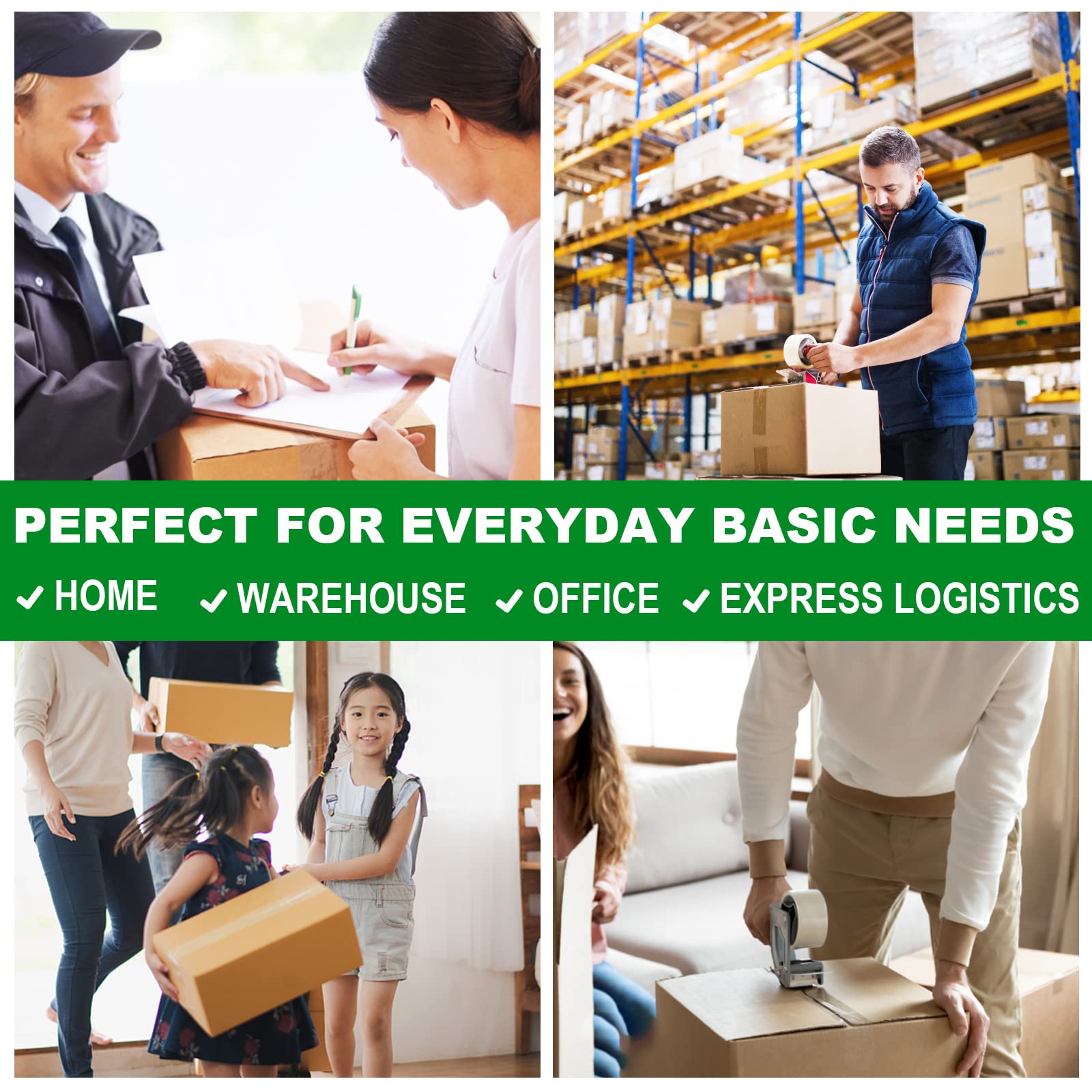 HERKKA Clear Packing Tape, 24 Rolls Heavy Duty Packaging Tape - 1.88 in & 2 in wide