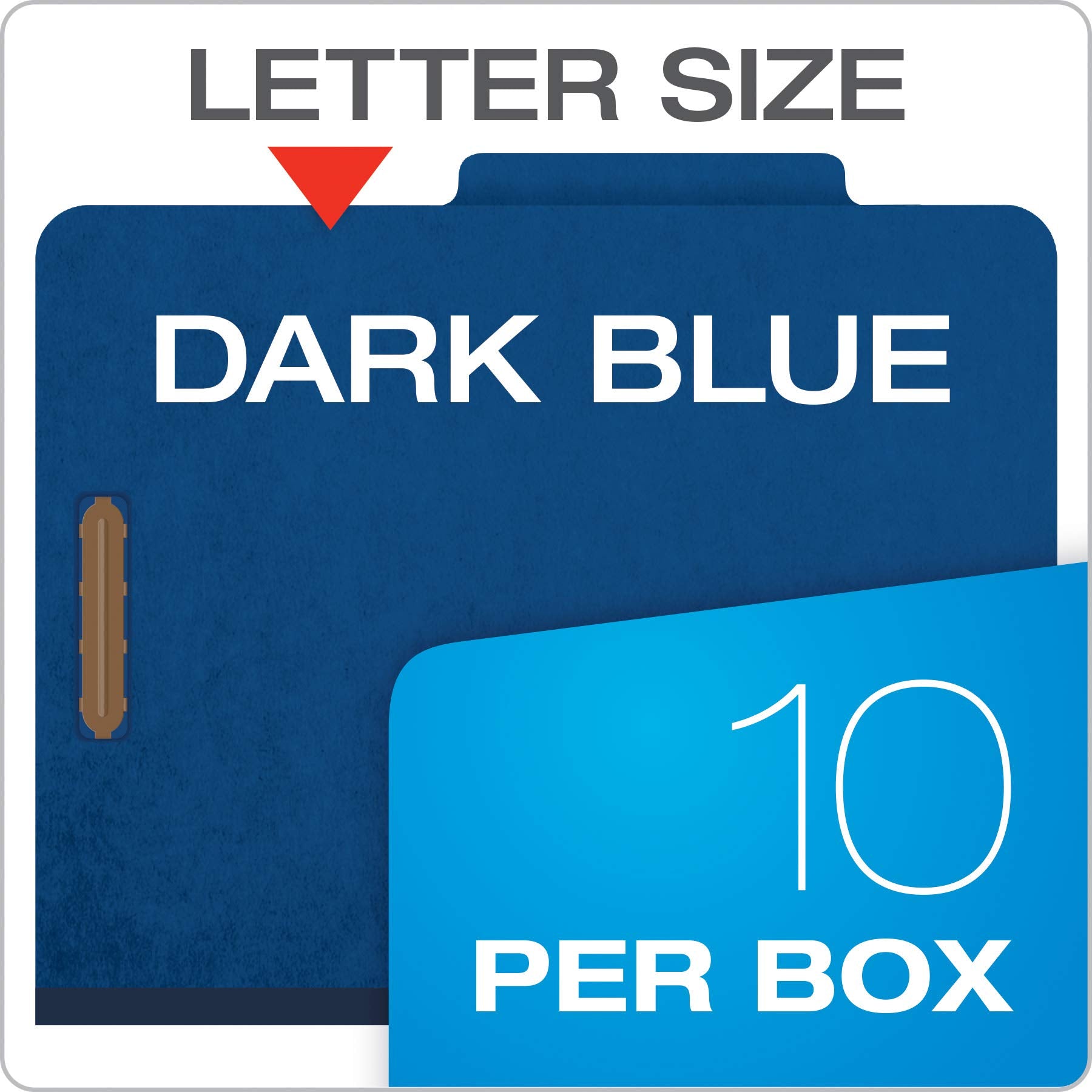 [10 Pack] Pendaflex® Classification Folders, 2 Dividers, 2" Fasteners, Letter, Dark Blue (24132P)