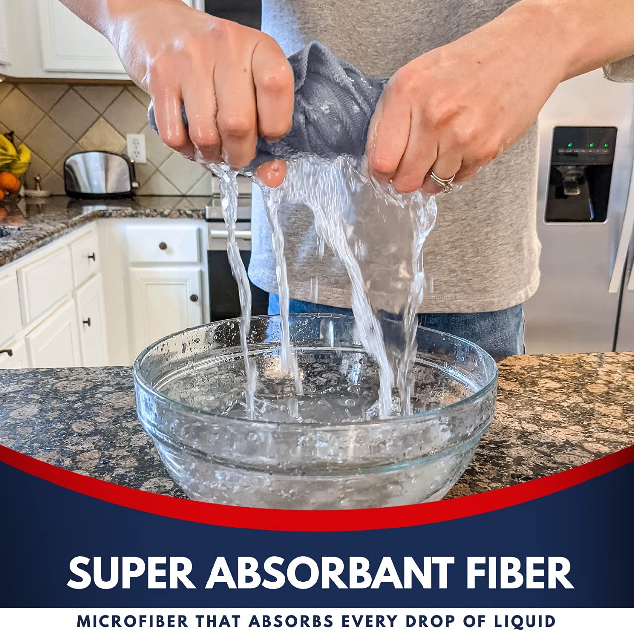 Microfiber Cleaning Cloth, 12x11 inches, Pack of 8