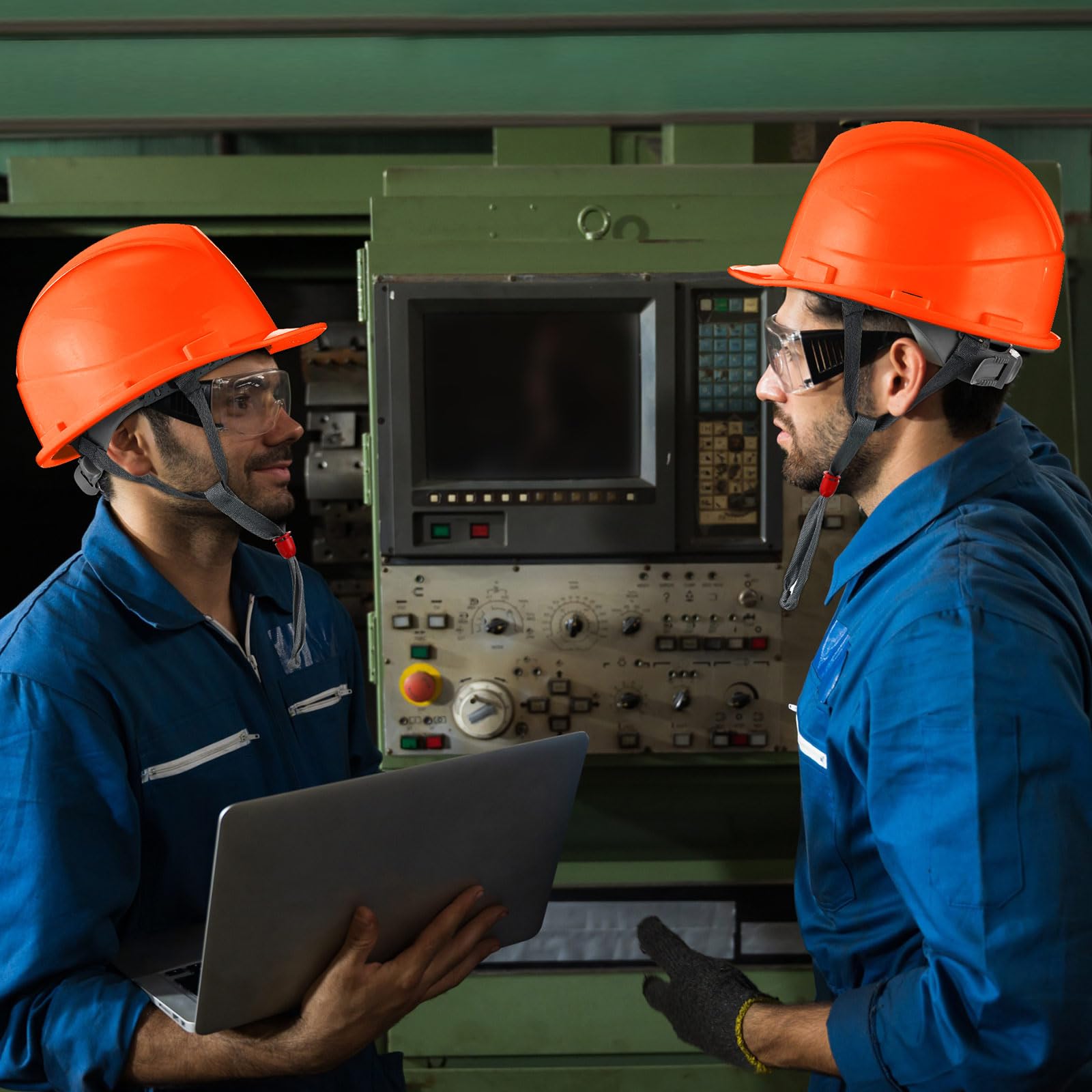 [10 Pcs] Suspension Hard Hat for Construction, Ratchet Cap Style w/ Self Adjusting Straps for Man & Woman