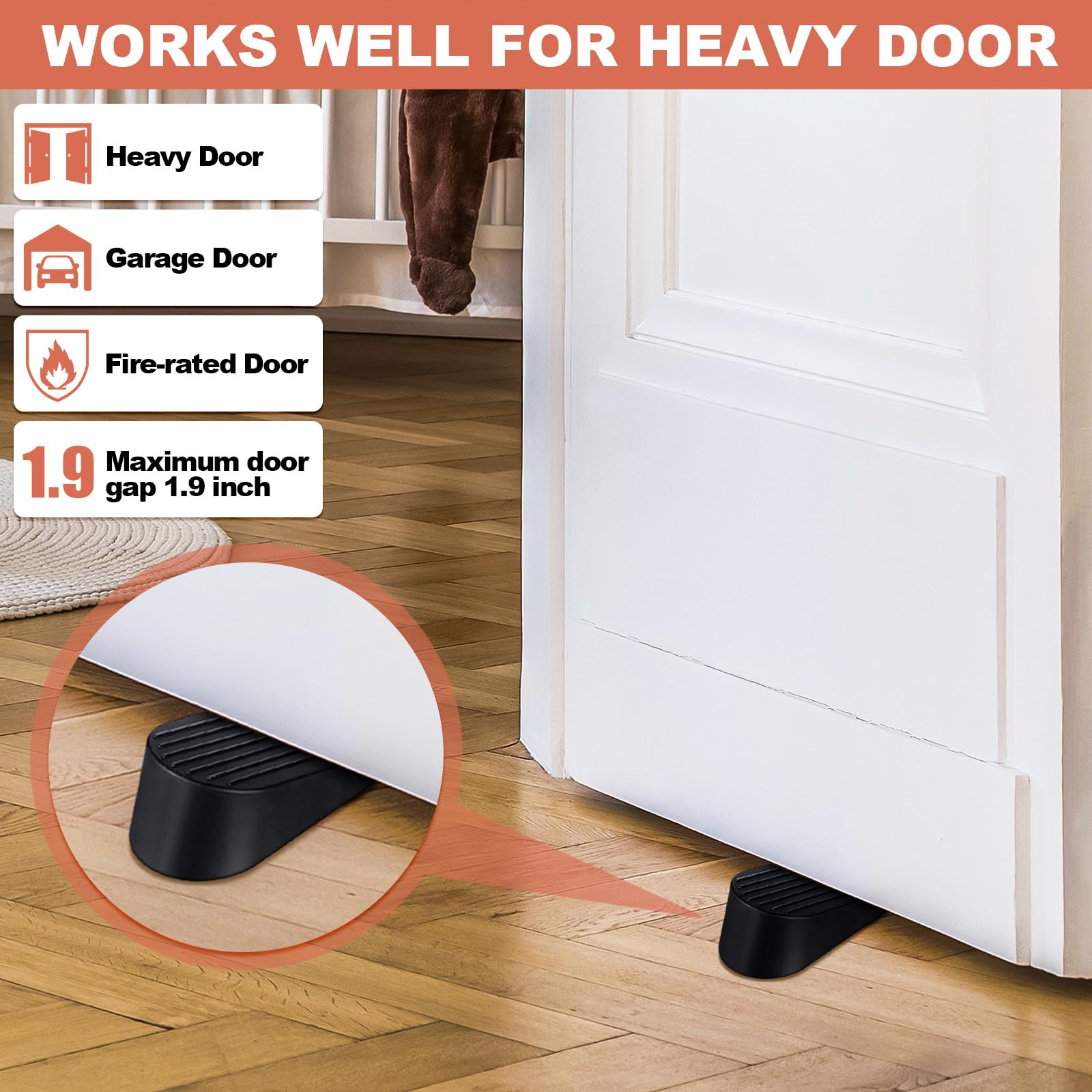 [4/6/8/16 Pack] Large Door Stoppers Heavy Duty Rubber Door Stop