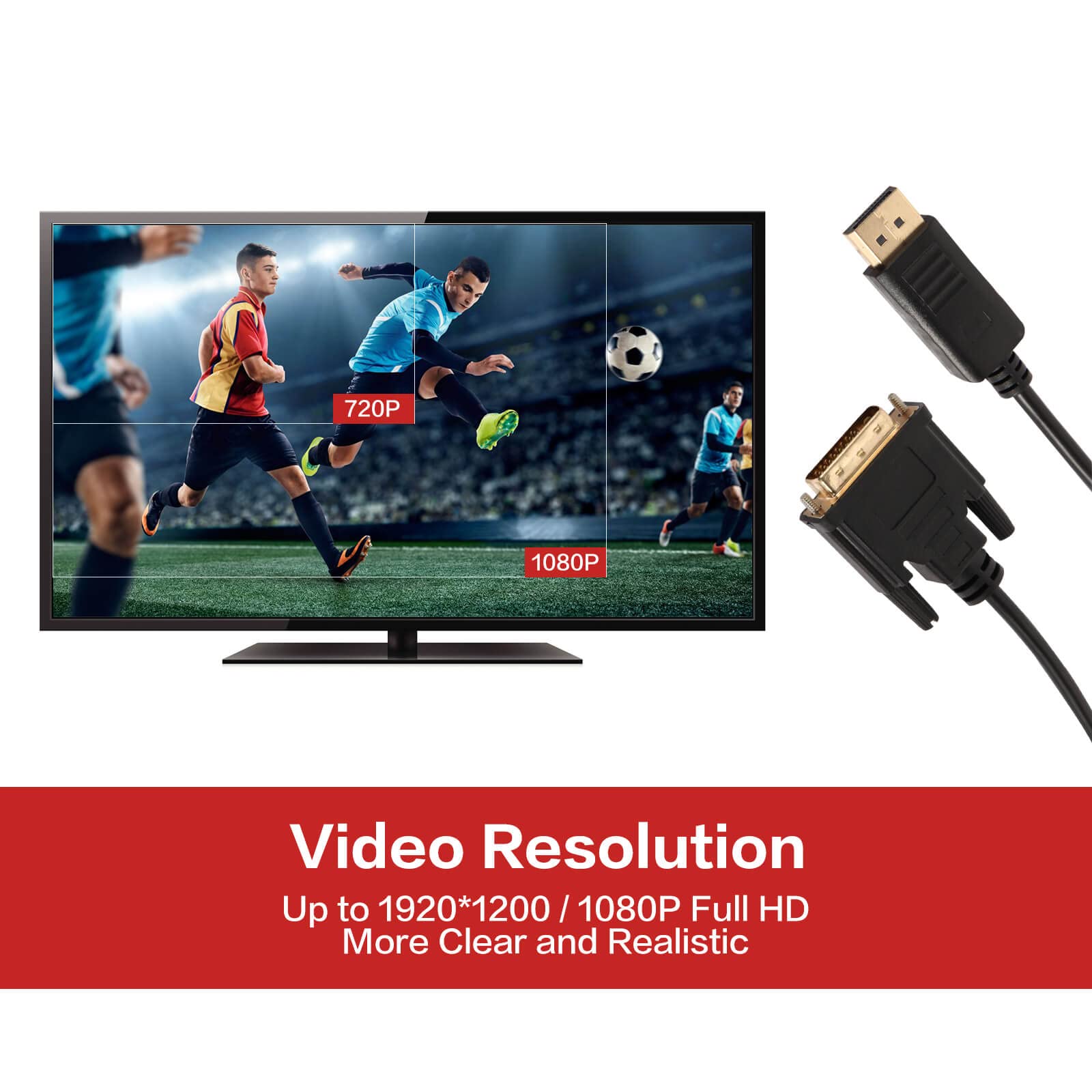 [1 / 5 / 10 PCS] DisplayPort to DVI Adapter, DP to DVI Converter Male to Male Display Port DVI Cable