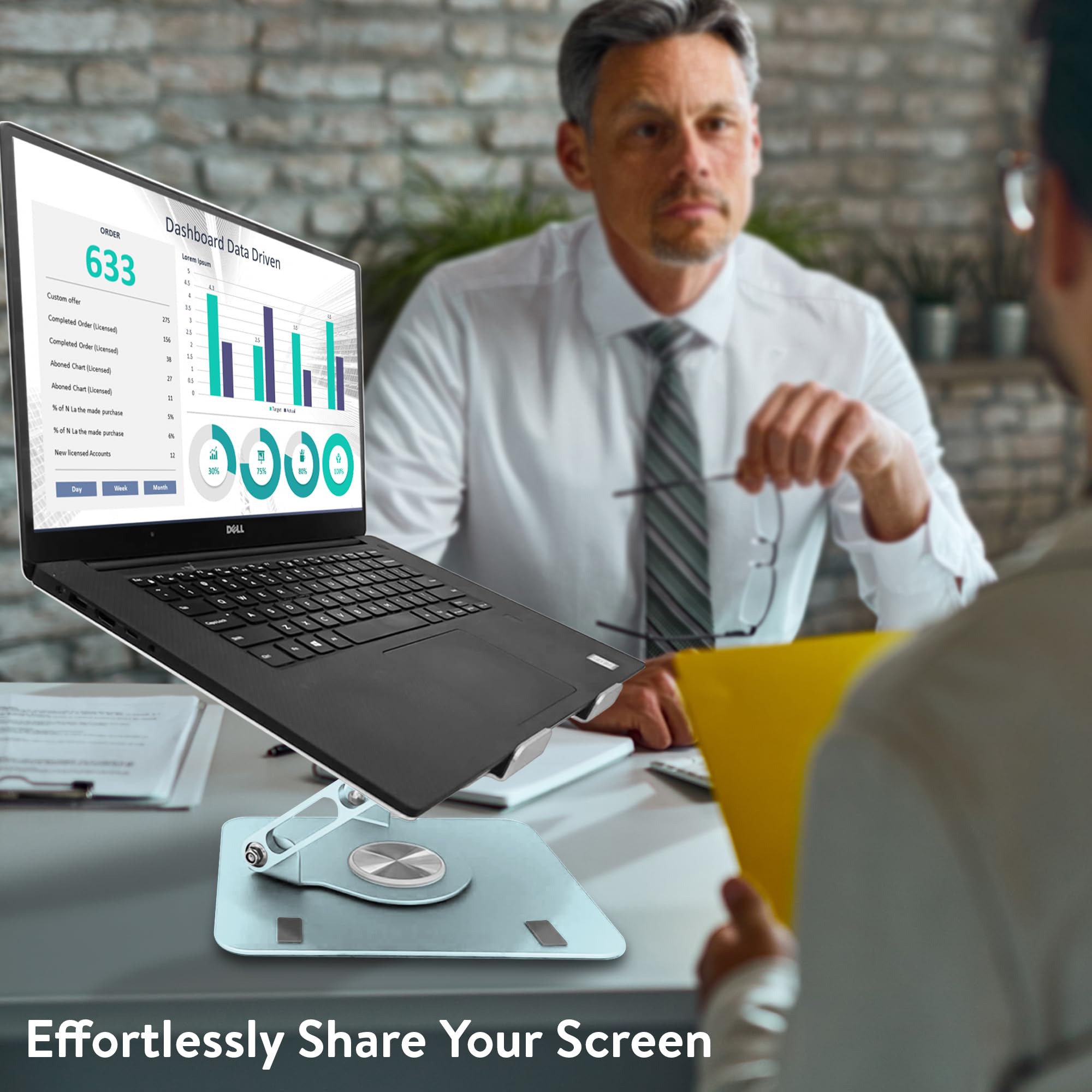 [1 PC] Swivel Laptop Stand for Desk, Adjustable-Raise, Tilt, Collapsible