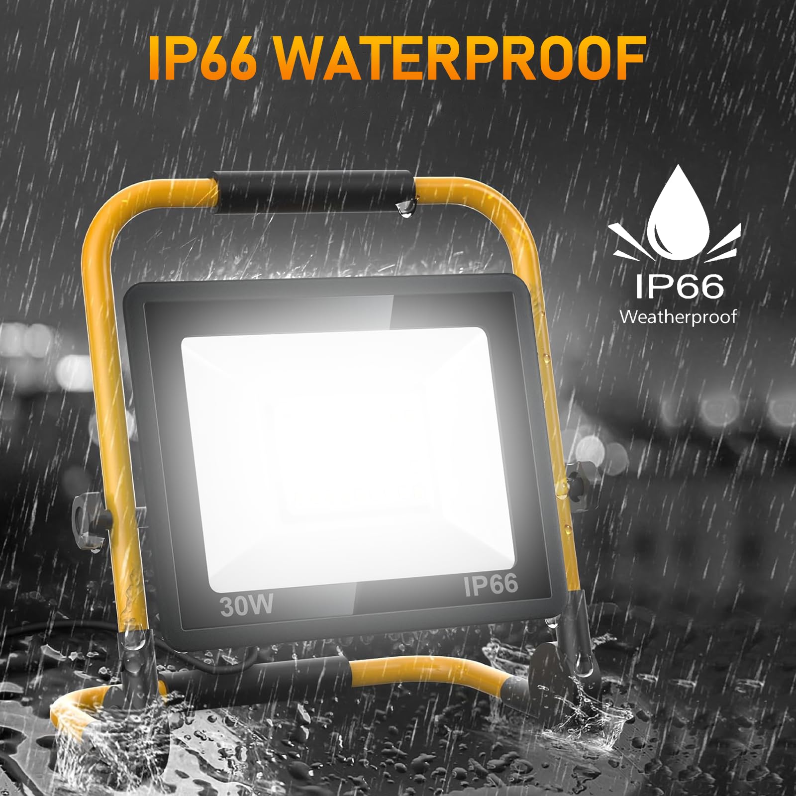 Work Lights - IP66 Waterproof Outdoor Flood Lights - Adjustable Working Lights for Job Site