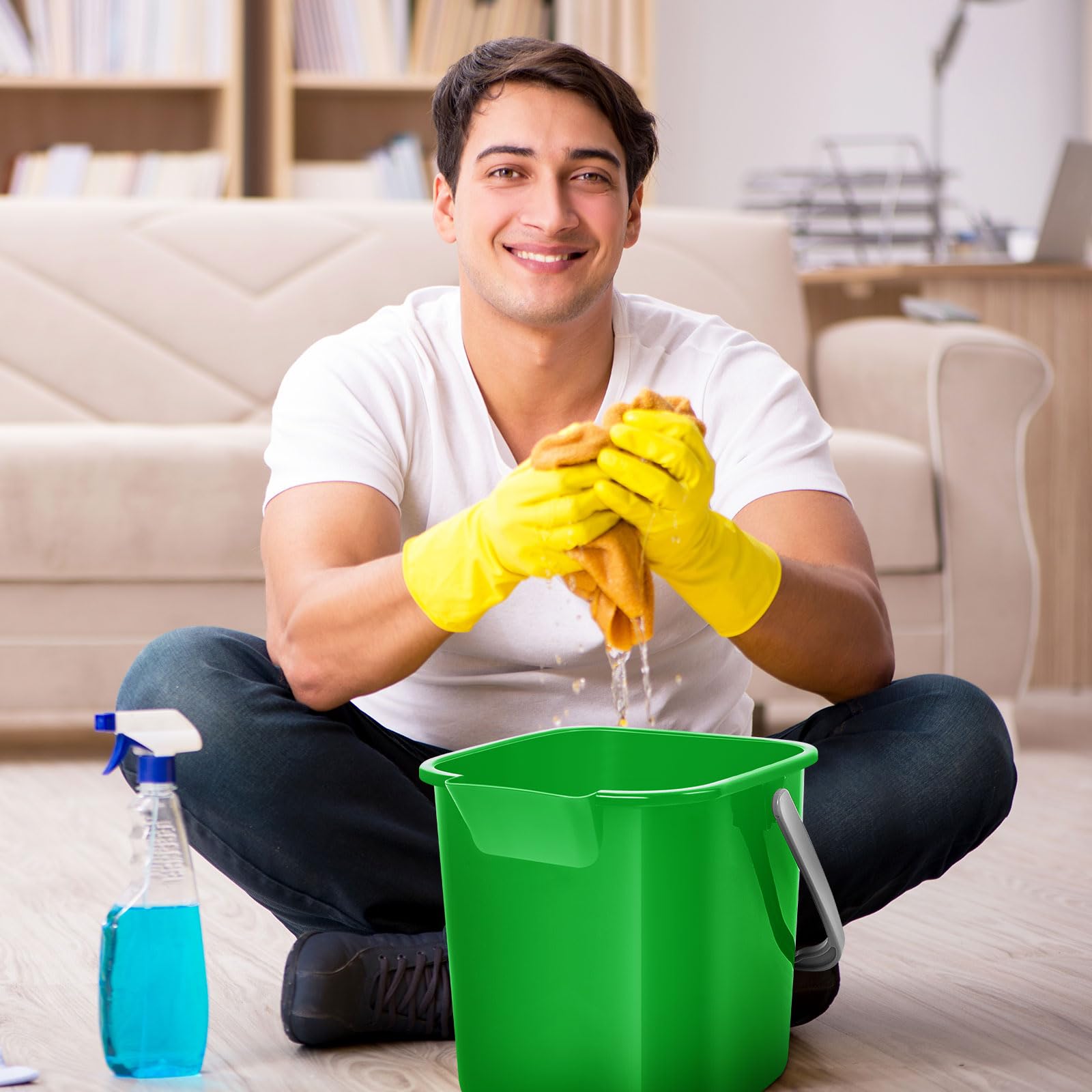 8 Pcs Sanitizing Bucket 3 Quart Cleaning Bucket (8 PCS)