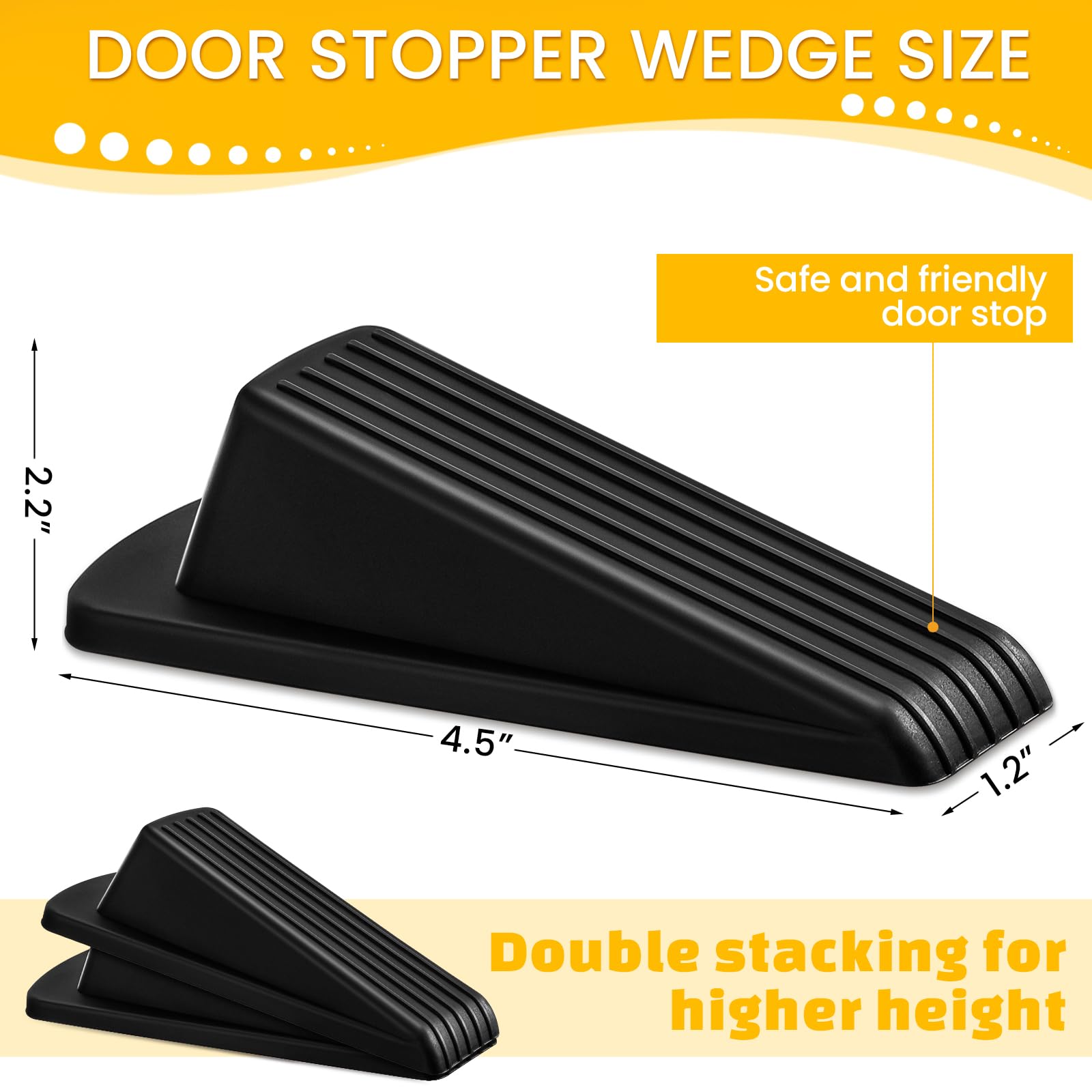 18/36/72 Pcs Rubber Door Stoppers for Bottom of Door