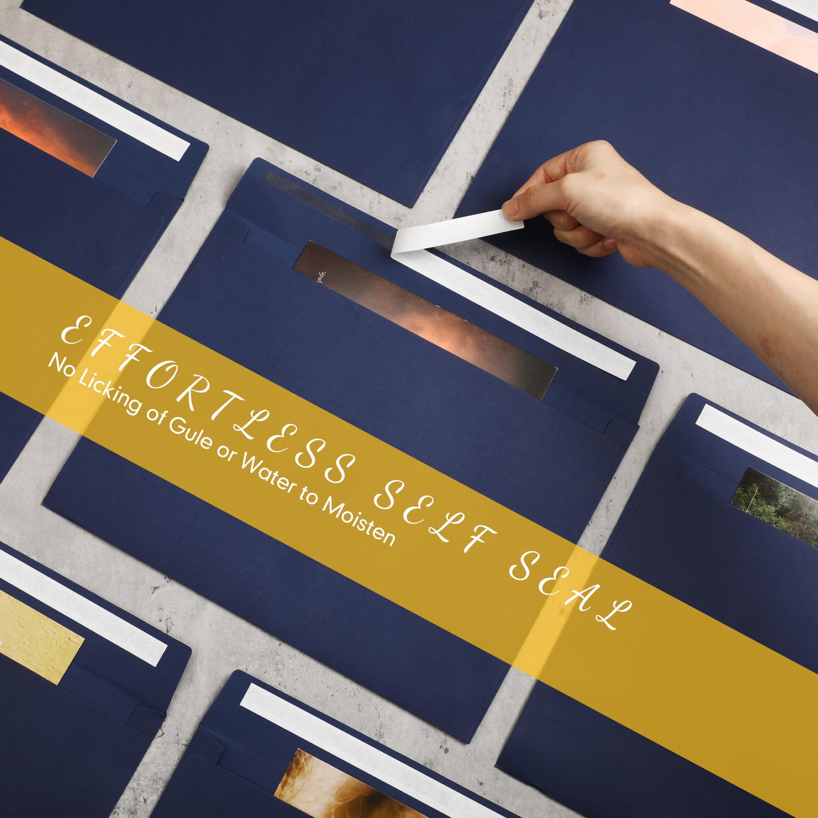 [100 Pack] Booklet Envelopes 9 x 12 Open End Envelope 80 lb 120gsm (Black & Navy Blue)