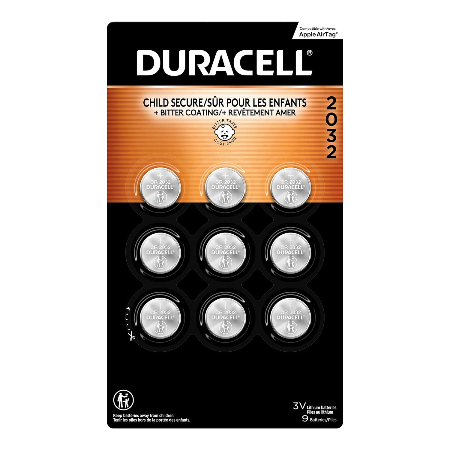 Duracell 2032 Lithium Coin Battery. CR2032 Lithium 3V Cell. (4 Count / 9 Count Pack)