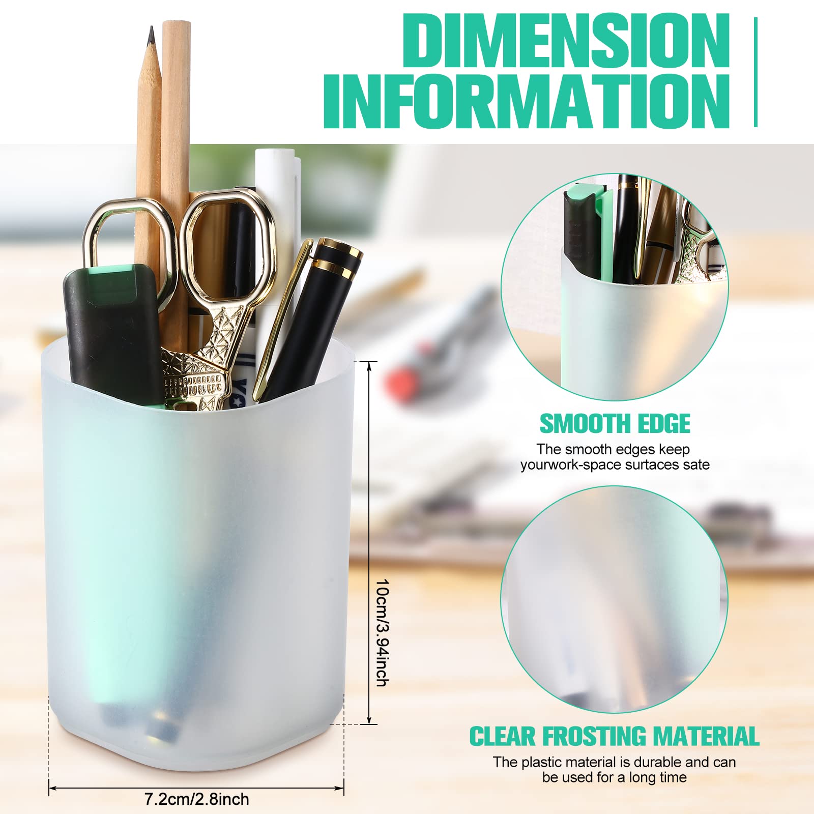 24 Pcs Translucent White Plastic Pen Holder Bulk