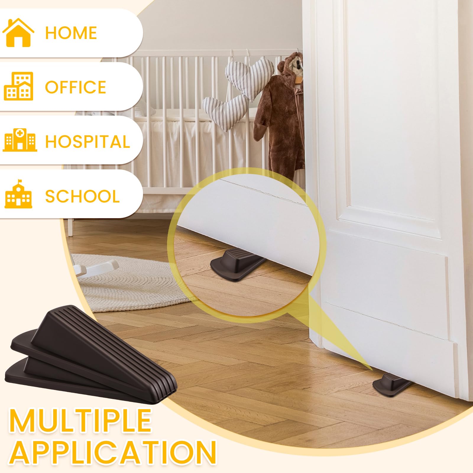 18/36/72 Pcs Rubber Door Stoppers for Bottom of Door