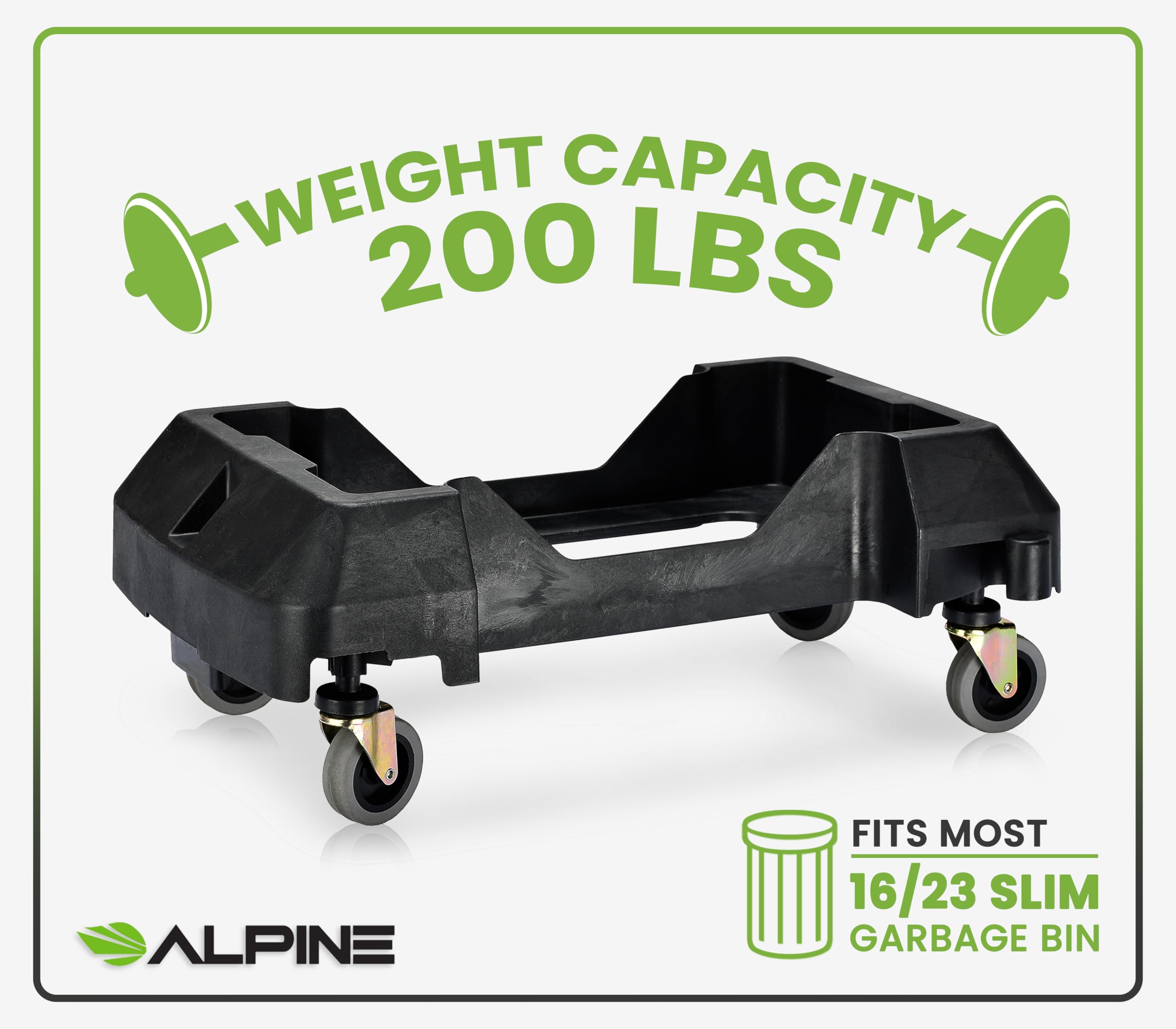 Alpine 16/23 Gallon Slim Trash Can Dolly