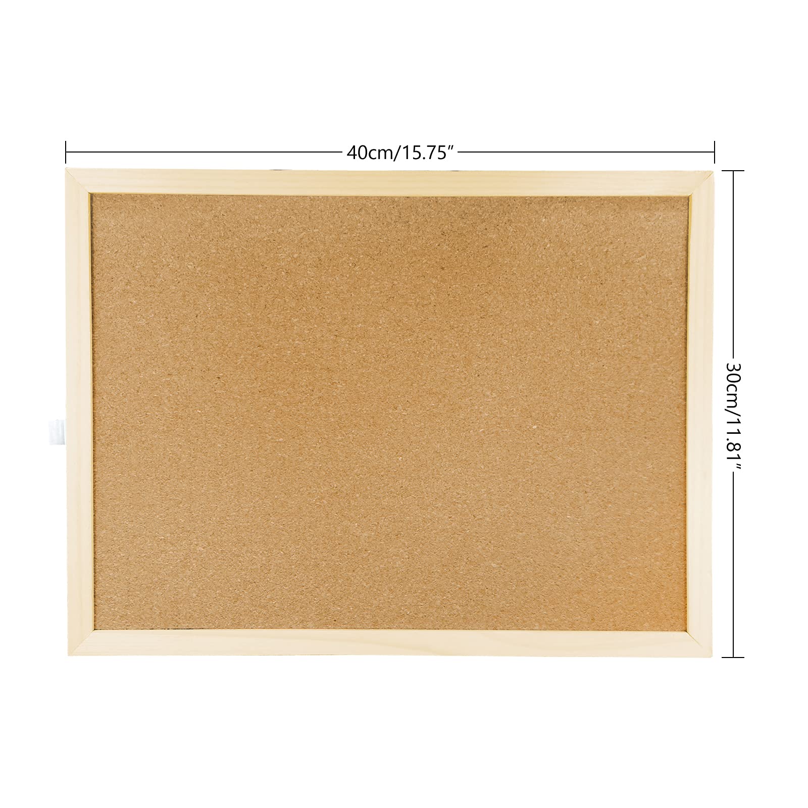[1 PC] Cork Bulletin Board for Wall, Oak Wood Finish Frame, 15.7" x 12"