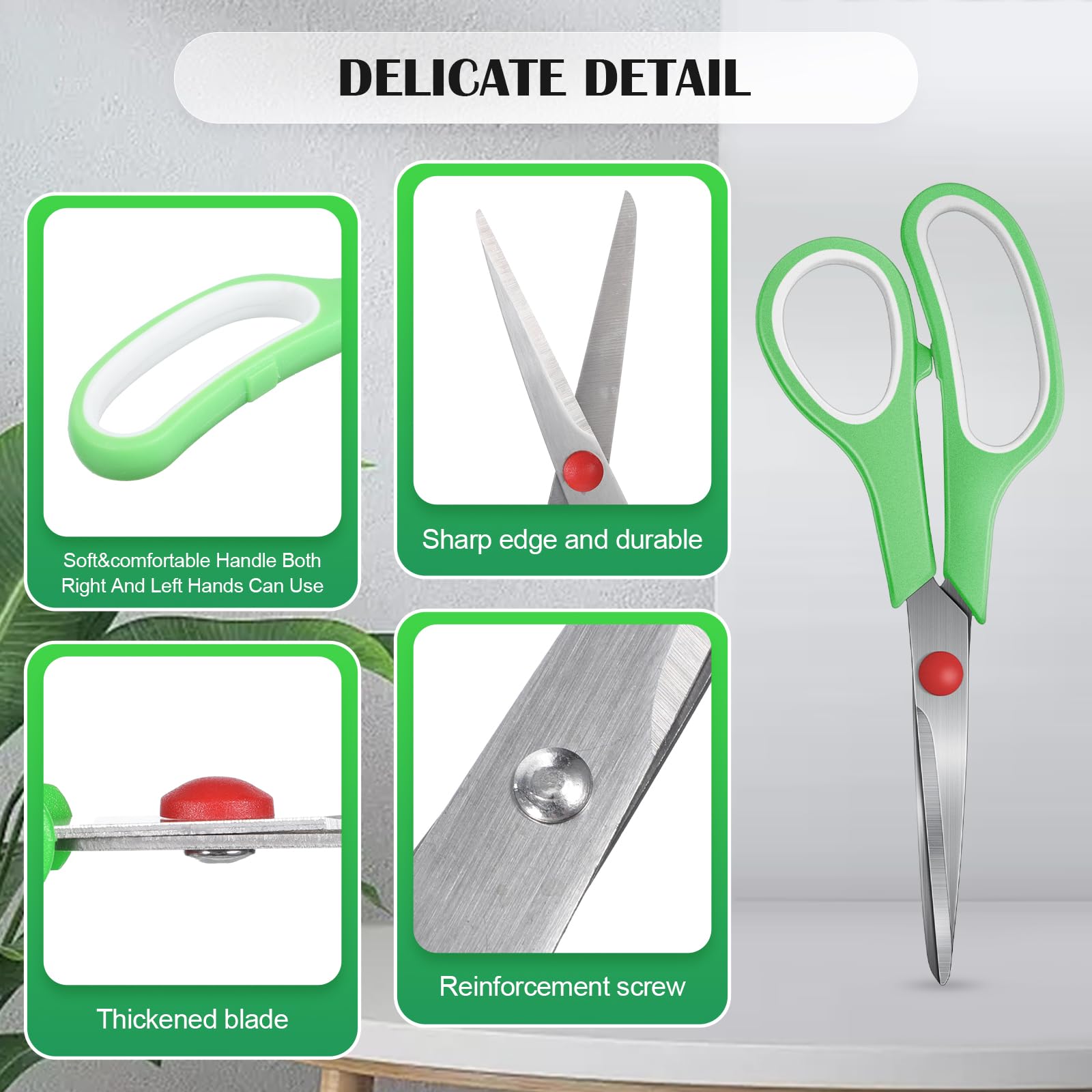 50 Pack Multipurpose Scissors Bulk (Blue, Green, Red, Black, 7.5 Inch)